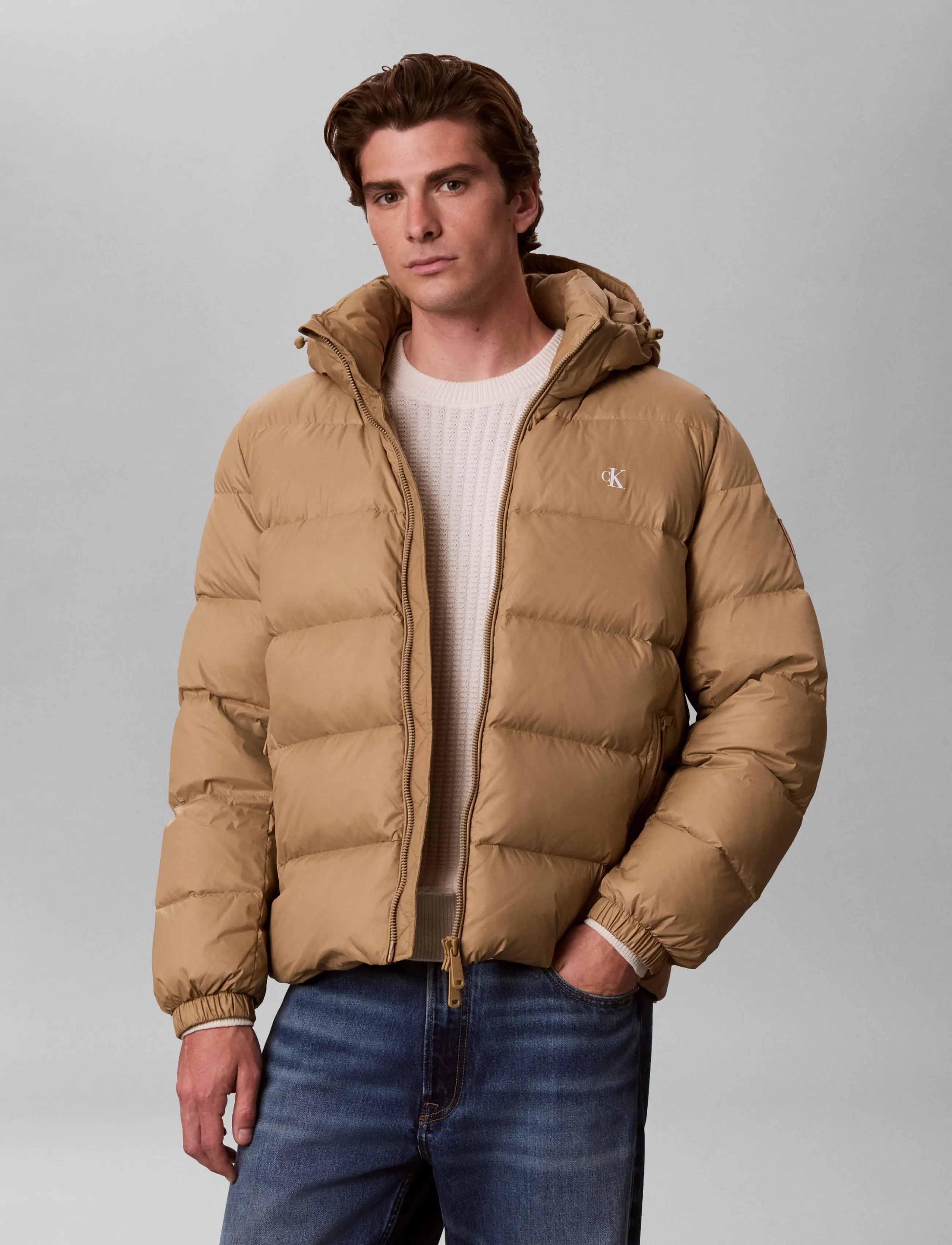 Calvin Klein Jeans - LS NYLN ZP OFF HOD DOWN PUFR JKT - khaki umber - 3
