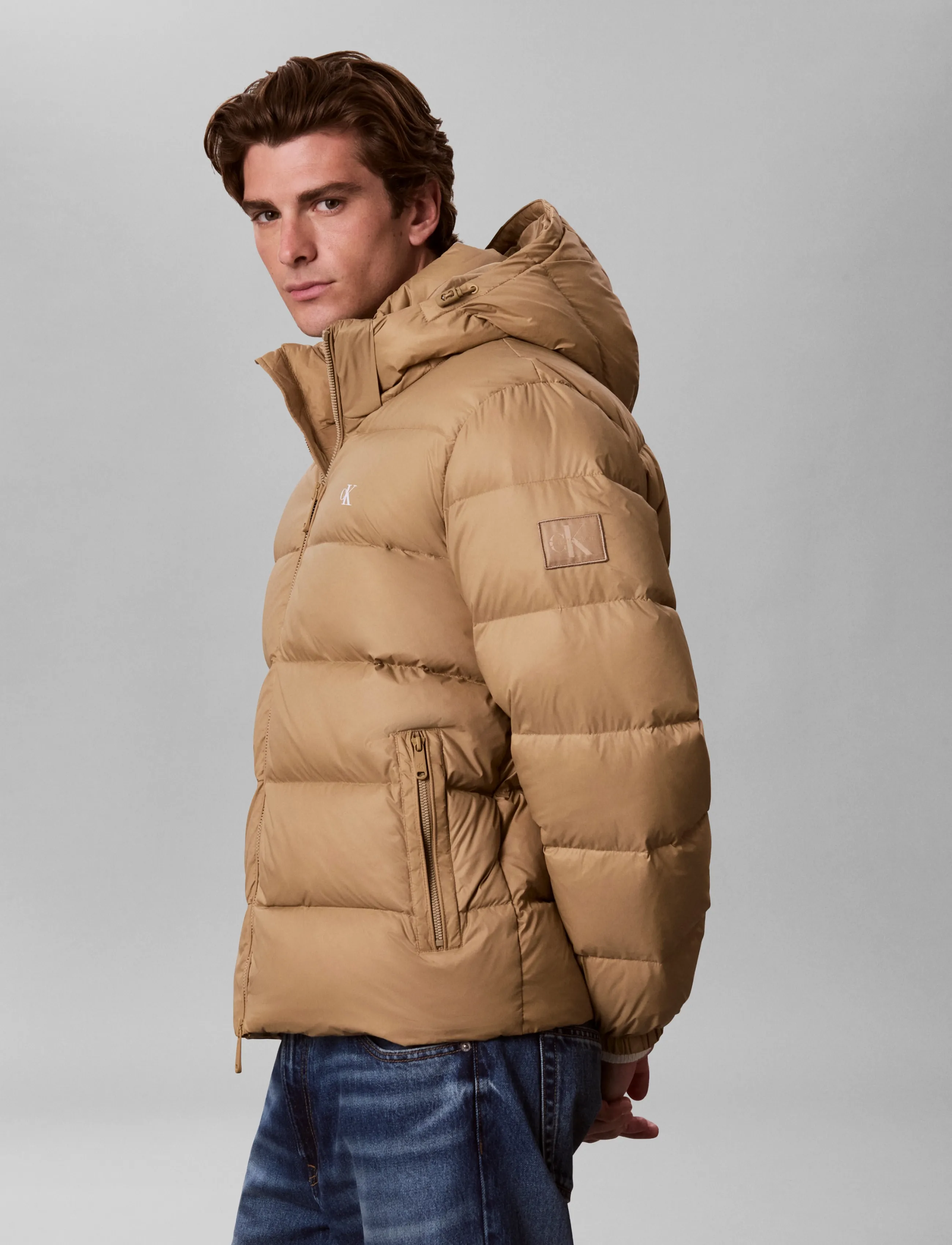 Calvin Klein Jeans - LS NYLN ZP OFF HOD DOWN PUFR JKT - khaki umber - 5
