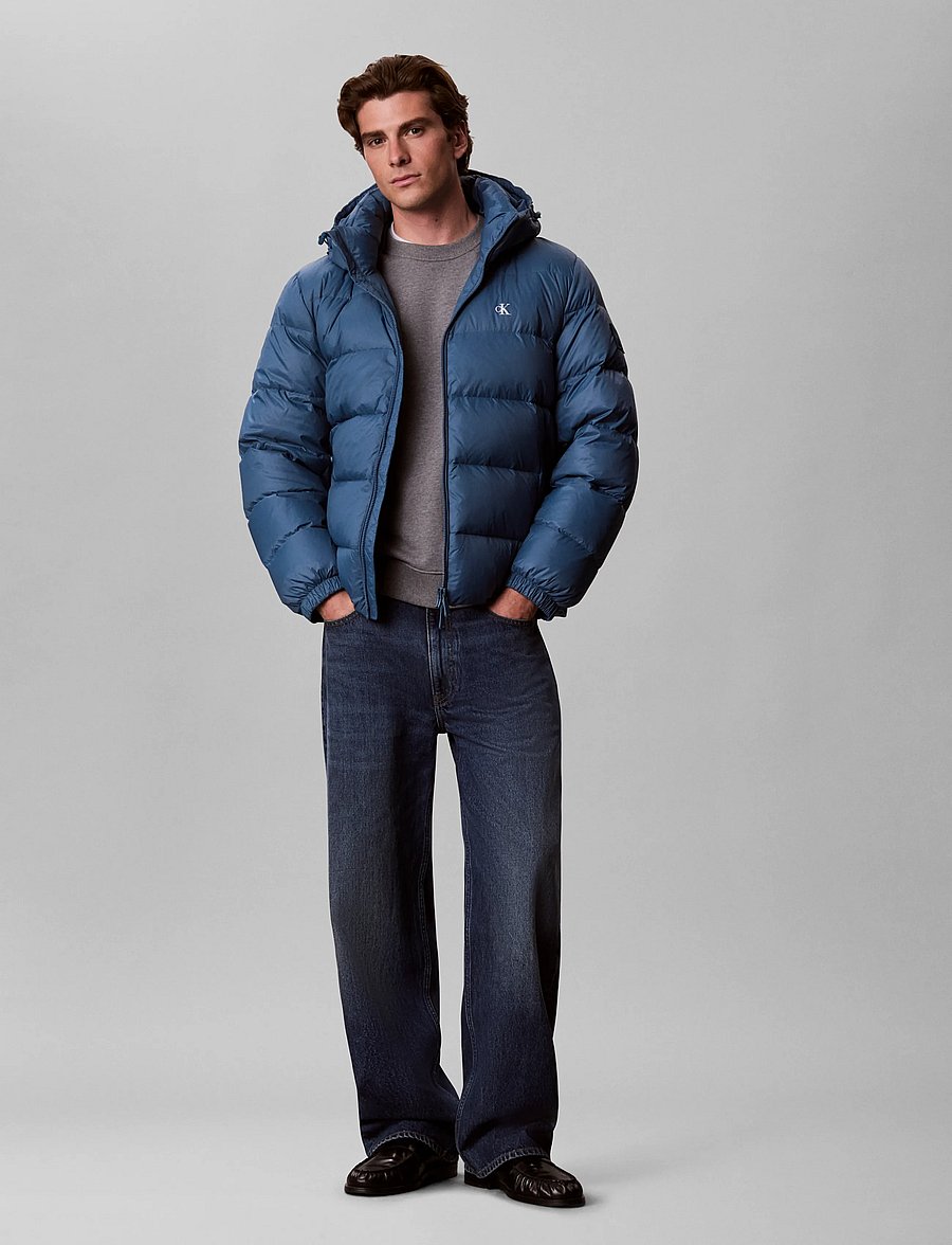 Calvin Klein Jeans - LS NYLN ZP OFF HOD DOWN PUFR JKT - daunenjacken - real teal - 0