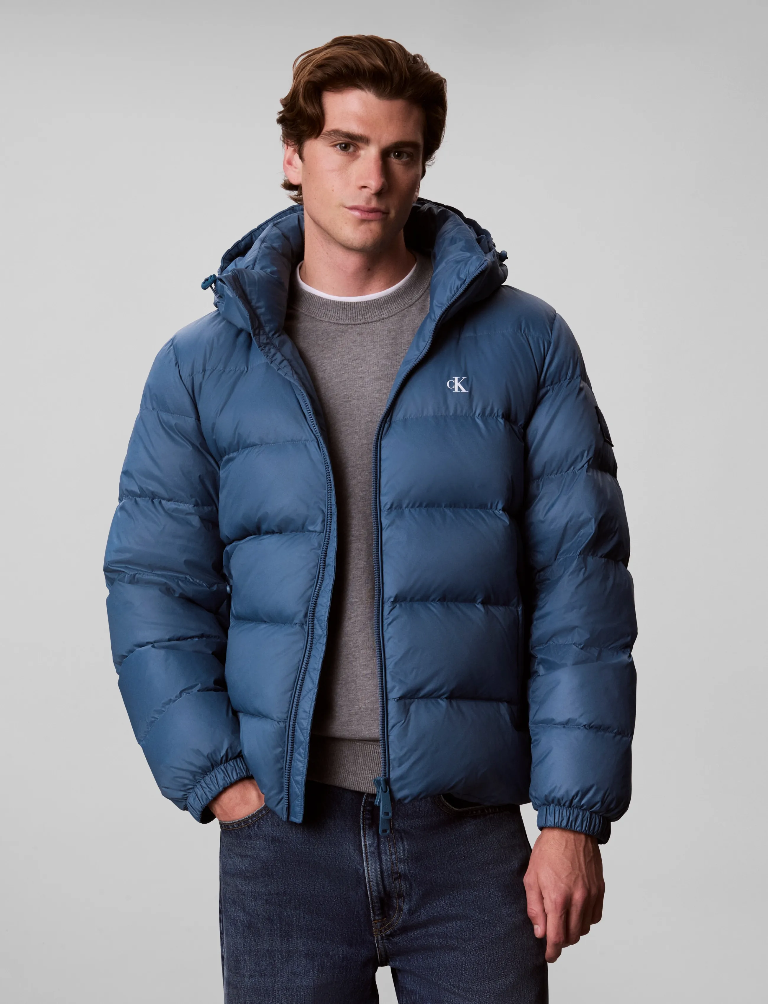 Calvin Klein Jeans - LS NYLN ZP OFF HOD DOWN PUFR JKT - daunenjacken - real teal - 3