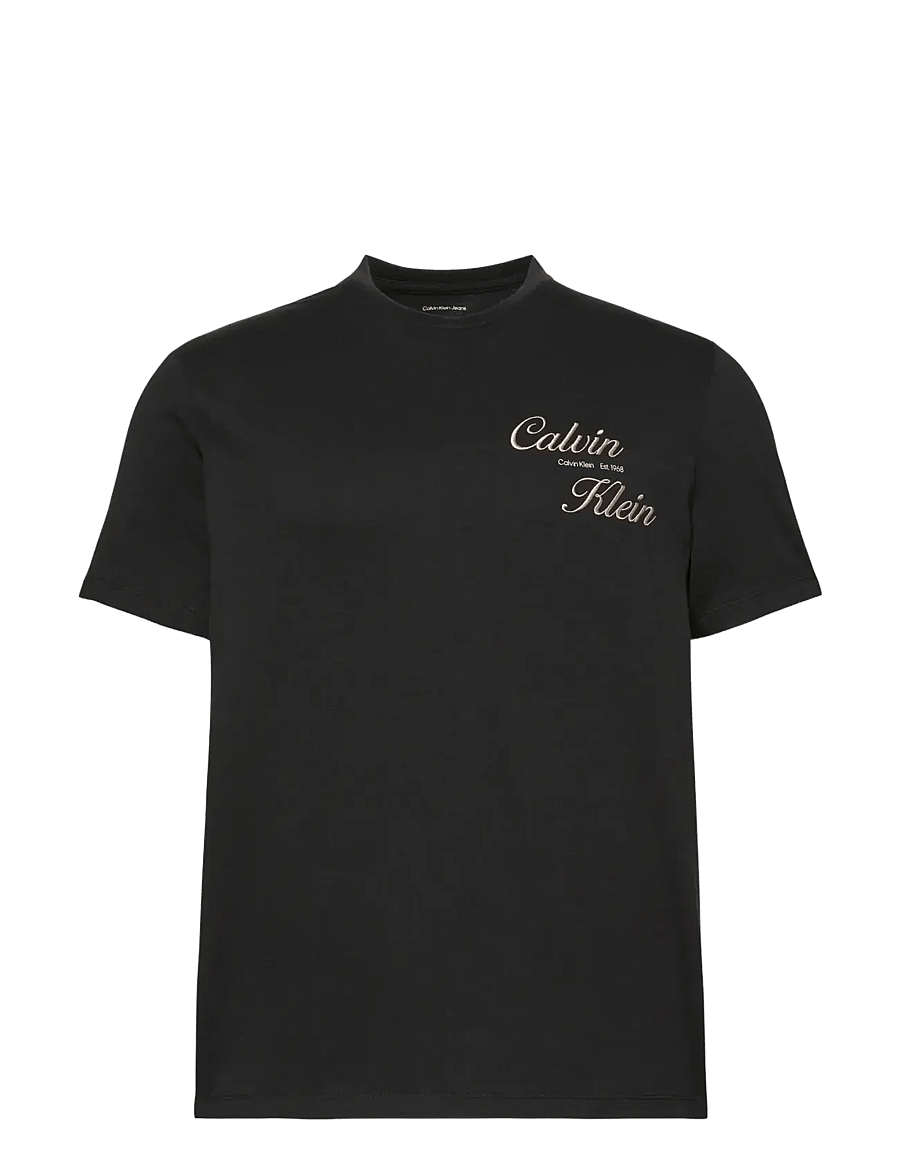 Calvin Klein Jeans - SS 30s EU CALVIN KLEIN RESRT GRA - kurzärmelige t-shirts - black - 1