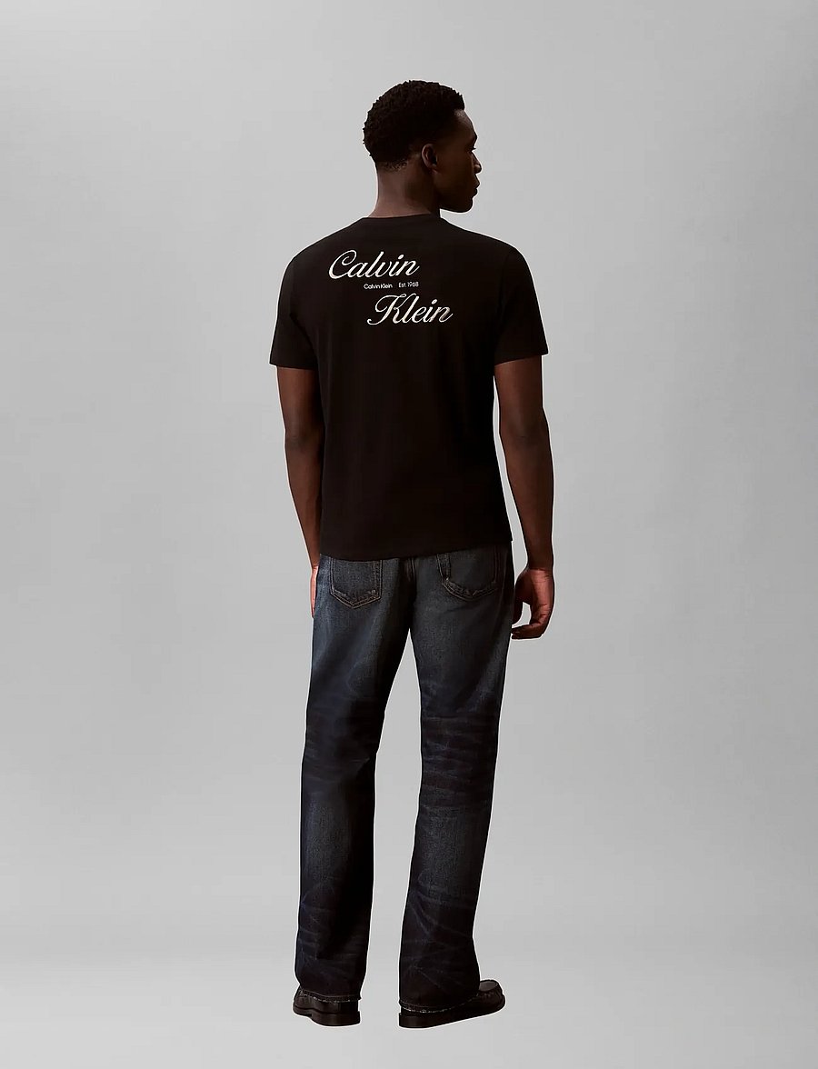 Calvin Klein Jeans - SS 30s EU CALVIN KLEIN RESRT GRA - kurzärmelige t-shirts - black - 2