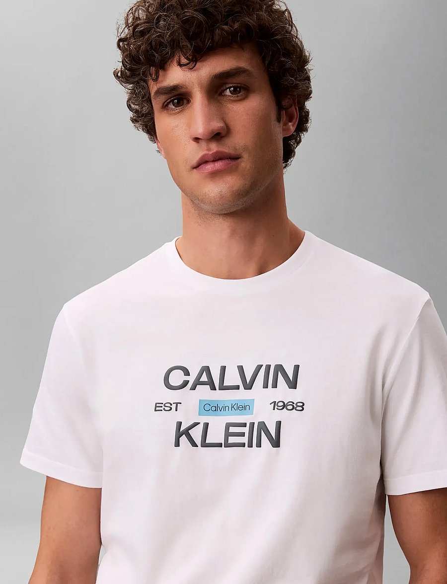 Calvin Klein Jeans - SS 30s EU CALVINKLEIN STACK GRAP - korte mouwen - bright white - 3