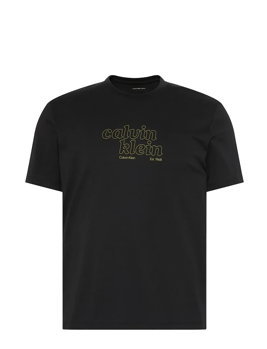 Calvin Klein Jeans - SS 30s EU CALVIN KLEIN TRVL GRAP - short-sleeved t-shirts - black - 0