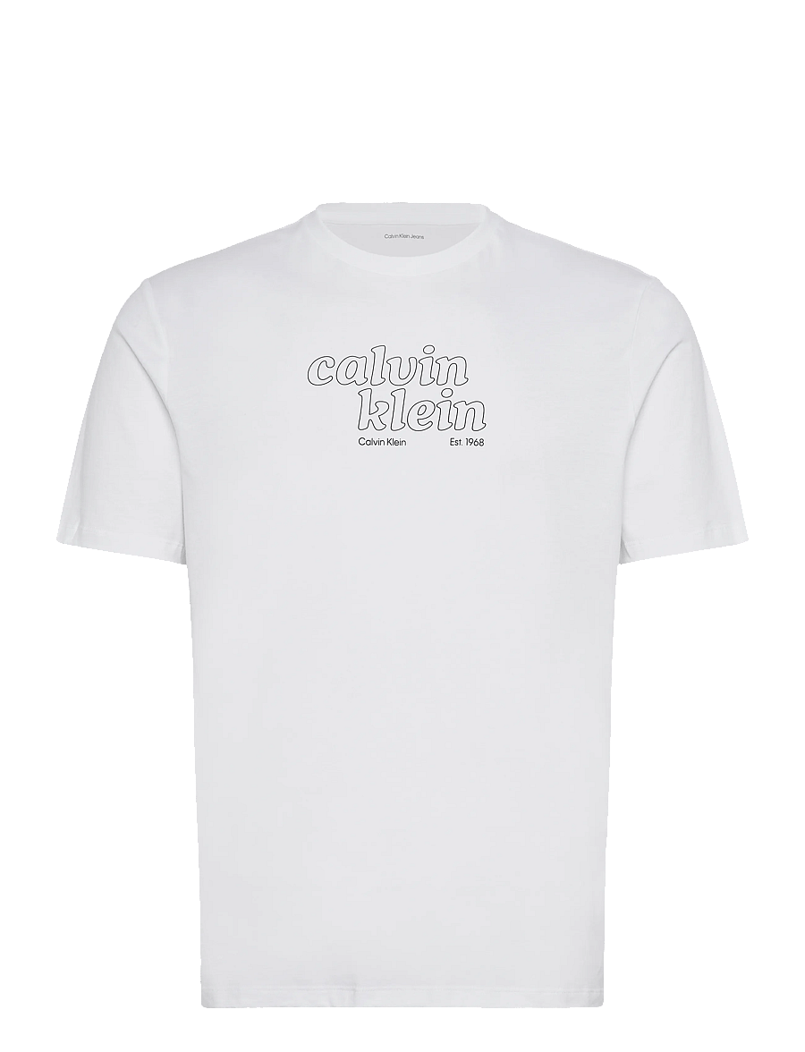 Calvin Klein Jeans - SS 30s EU CALVIN KLEIN TRVL GRAP - kurzärmelige t-shirts - bright white - 1