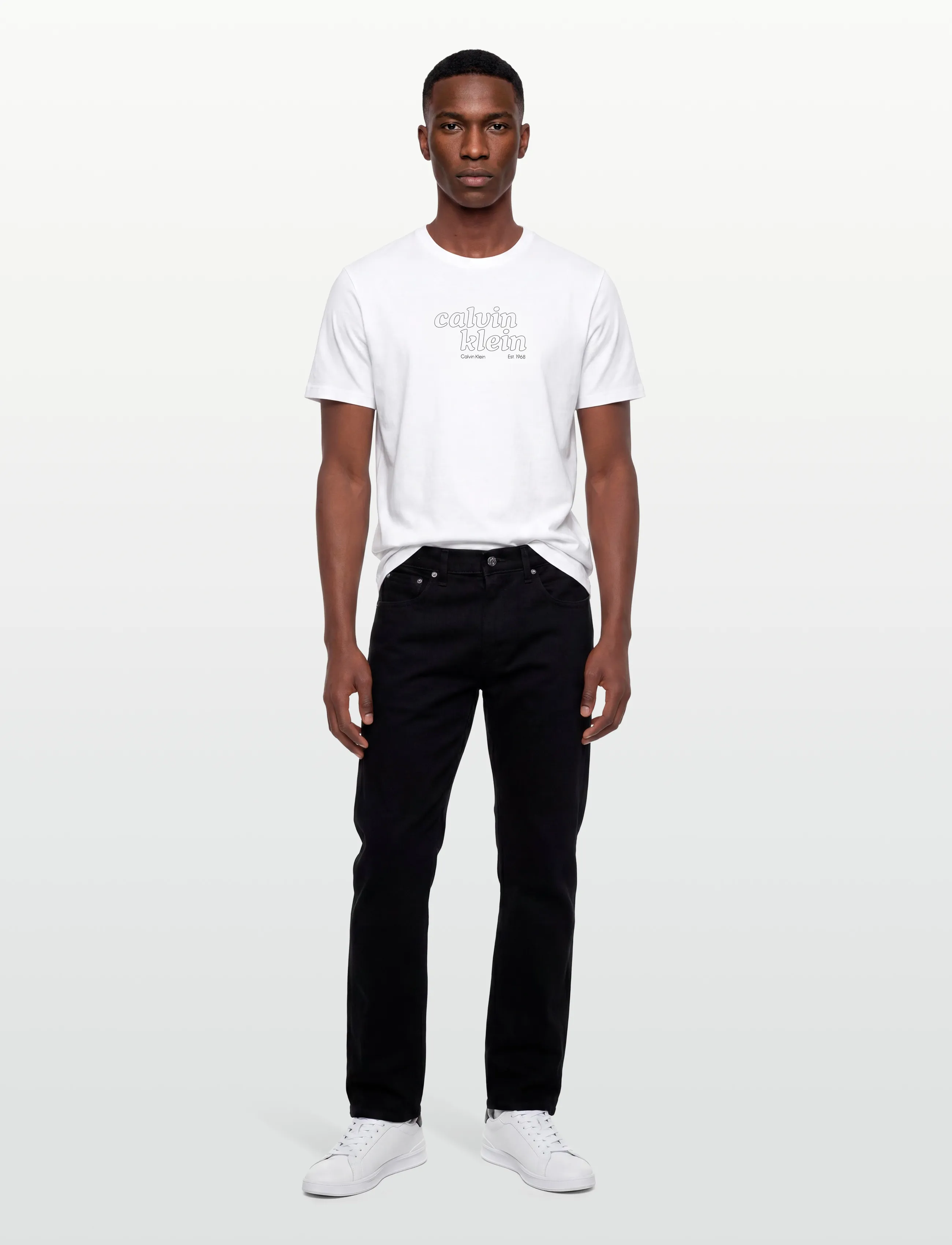 Calvin Klein Jeans SS 30s EU CALVIN KLEIN TRVL GRAP - Lühikeste varrukatega T-särgid - BRIGHT WHITE / white