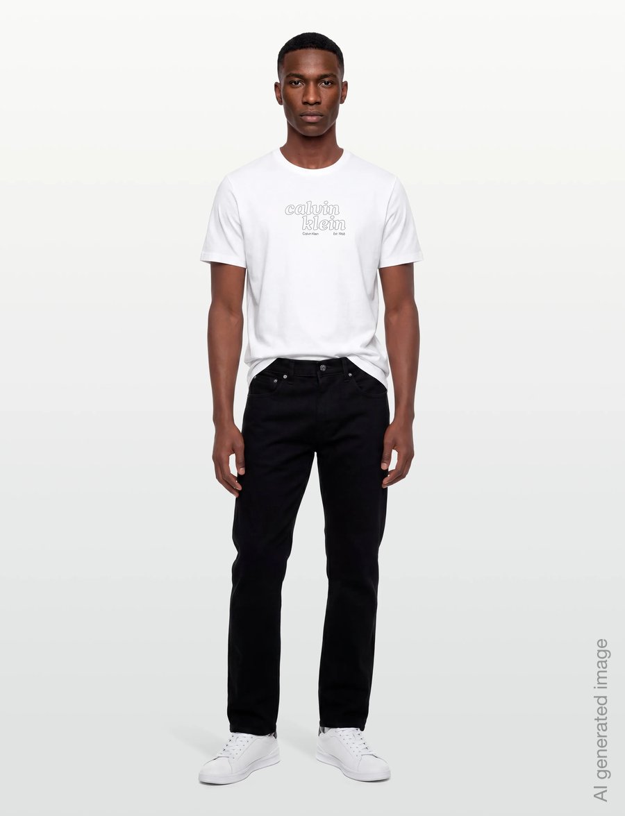 Calvin Klein Jeans - SS 30s EU CALVIN KLEIN TRVL GRAP - kurzärmelige t-shirts - bright white - 0