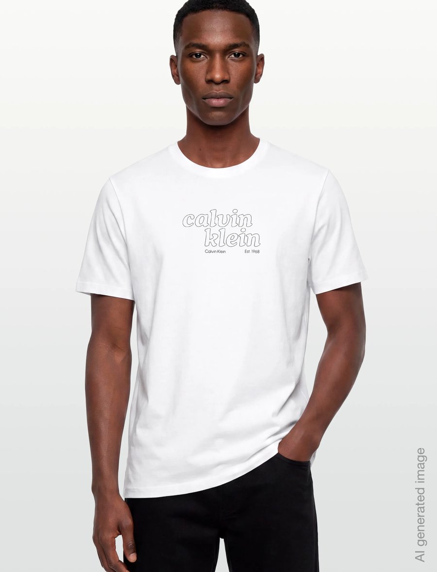 Calvin Klein Jeans - SS 30s EU CALVIN KLEIN TRVL GRAP - kurzärmelige t-shirts - bright white - 3