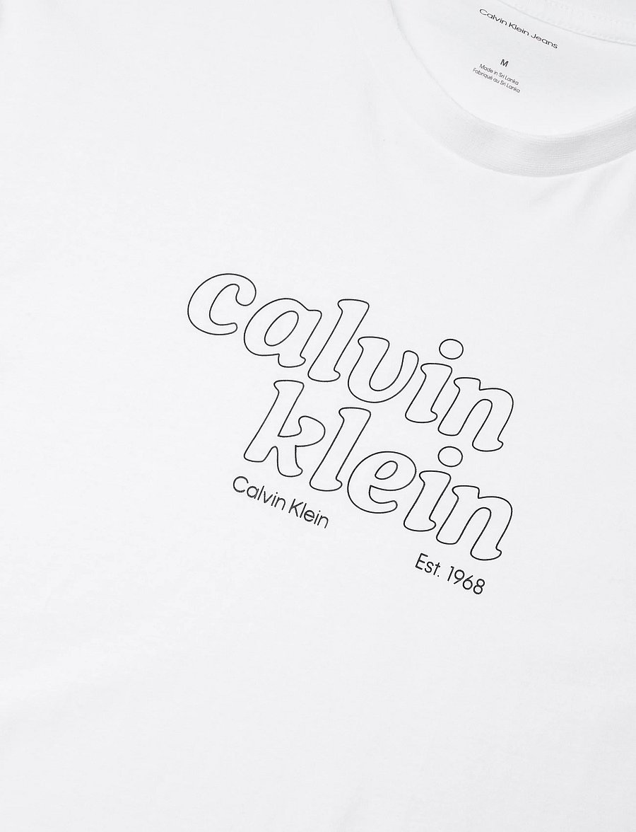 Calvin Klein Jeans - SS 30s EU CALVIN KLEIN TRVL GRAP - kurzärmelige t-shirts - bright white - 5