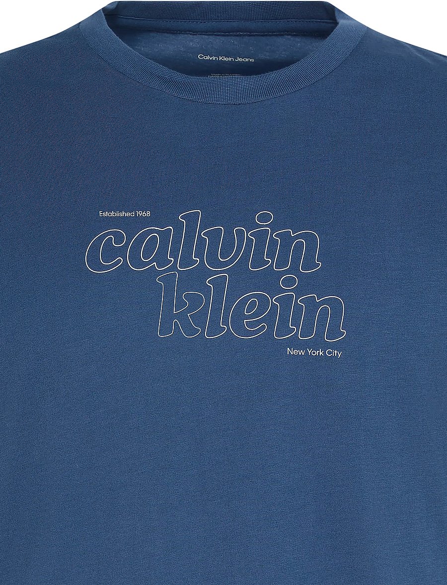 Calvin Klein Jeans - SS 30s EU CALVIN KLEIN TRVL GRAP - short-sleeved t-shirts - dark denim - 2
