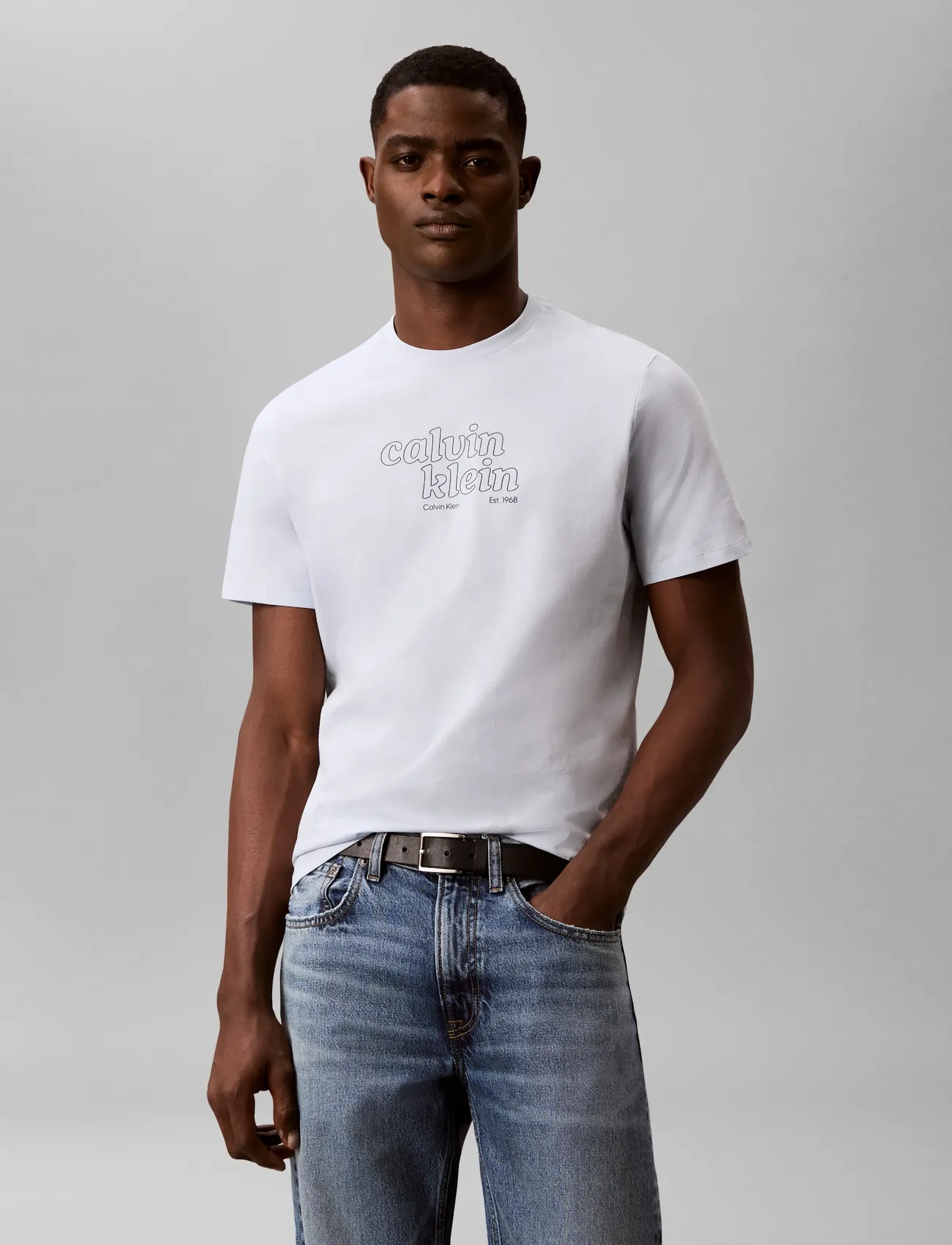 Calvin Klein Jeans SS 30s EU CALVIN KLEIN TRVL GRAP - T-särgid - PLEIN AIR / blue