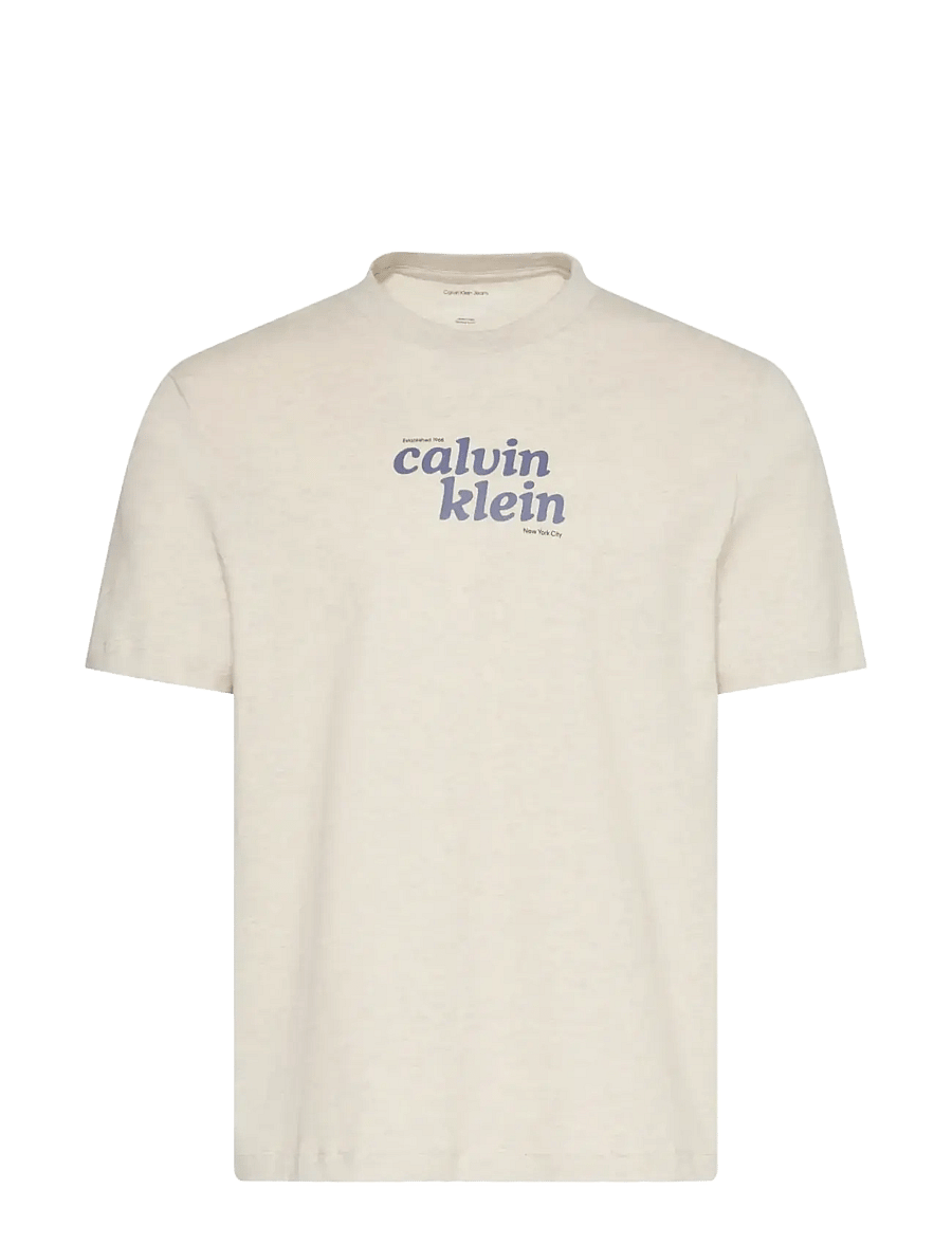 Calvin Klein Jeans - SS 20S CALVINKLEIN TRVL FONT GRA - short-sleeved t-shirts - ba01 grey heather - 1