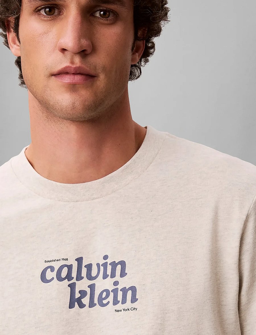 Calvin Klein Jeans - SS 20S CALVINKLEIN TRVL FONT GRA - short-sleeved t-shirts - ba01 grey heather - 3