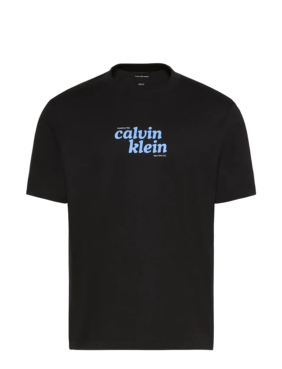 Calvin Klein Jeans - SS 20S CALVINKLEIN TRVL FONT GRA - short-sleeved t-shirts - black - 1