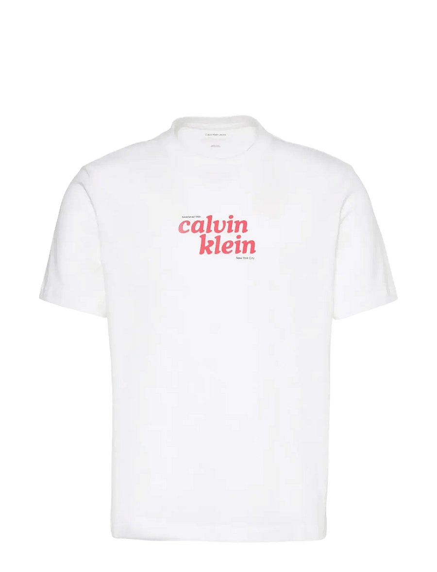 Calvin Klein Jeans - SS 20S CALVINKLEIN TRVL FONT GRA - kortærmede t-shirts - bright white - 1
