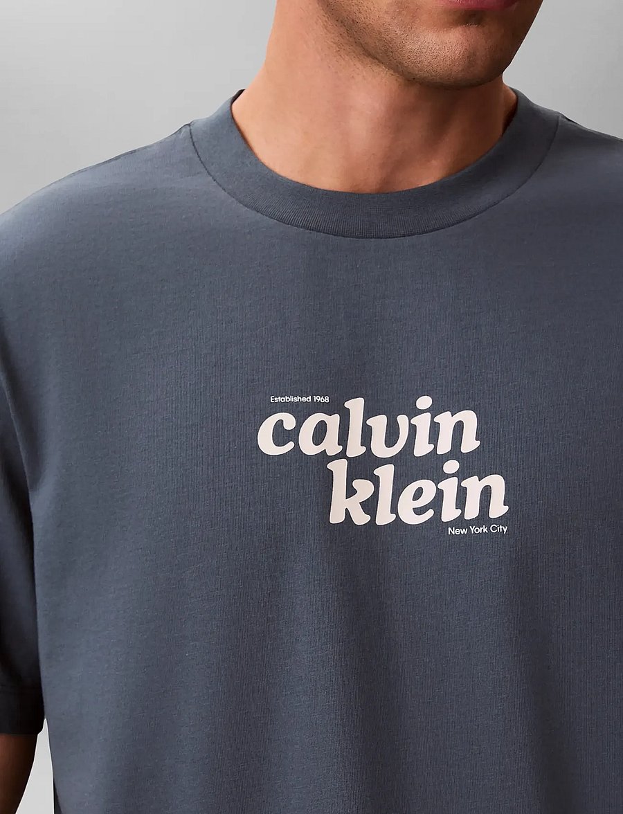 Calvin Klein Jeans - SS 20S CALVINKLEIN TRVL FONT GRA - kurzärmelige t-shirts - dark slate - 3
