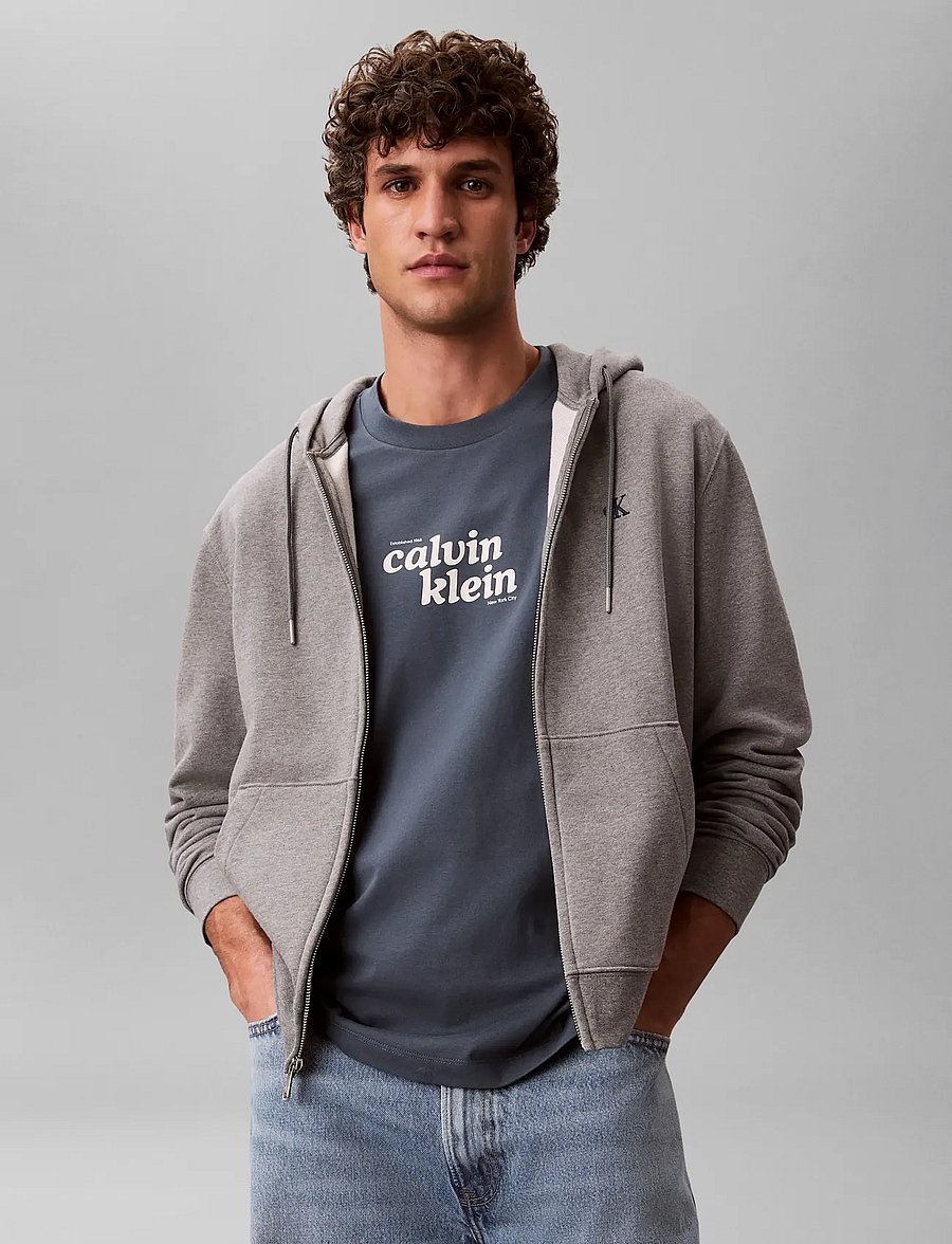 Calvin Klein Jeans - SS 20S CALVINKLEIN TRVL FONT GRA - kurzärmelige t-shirts - dark slate - 5
