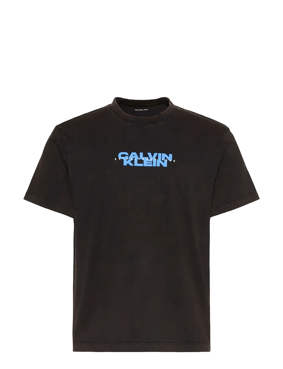 Calvin Klein Jeans - SS 20S WASHED SPINE GRAPHIC TEE - short-sleeved t-shirts - black - 1