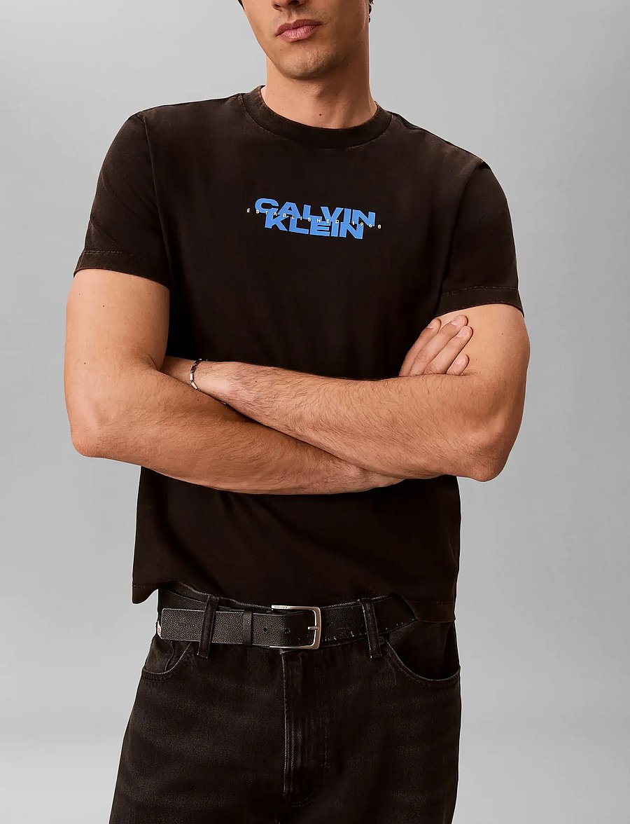 Calvin Klein Jeans - SS 20S WASHED SPINE GRAPHIC TEE - short-sleeved t-shirts - black - 5