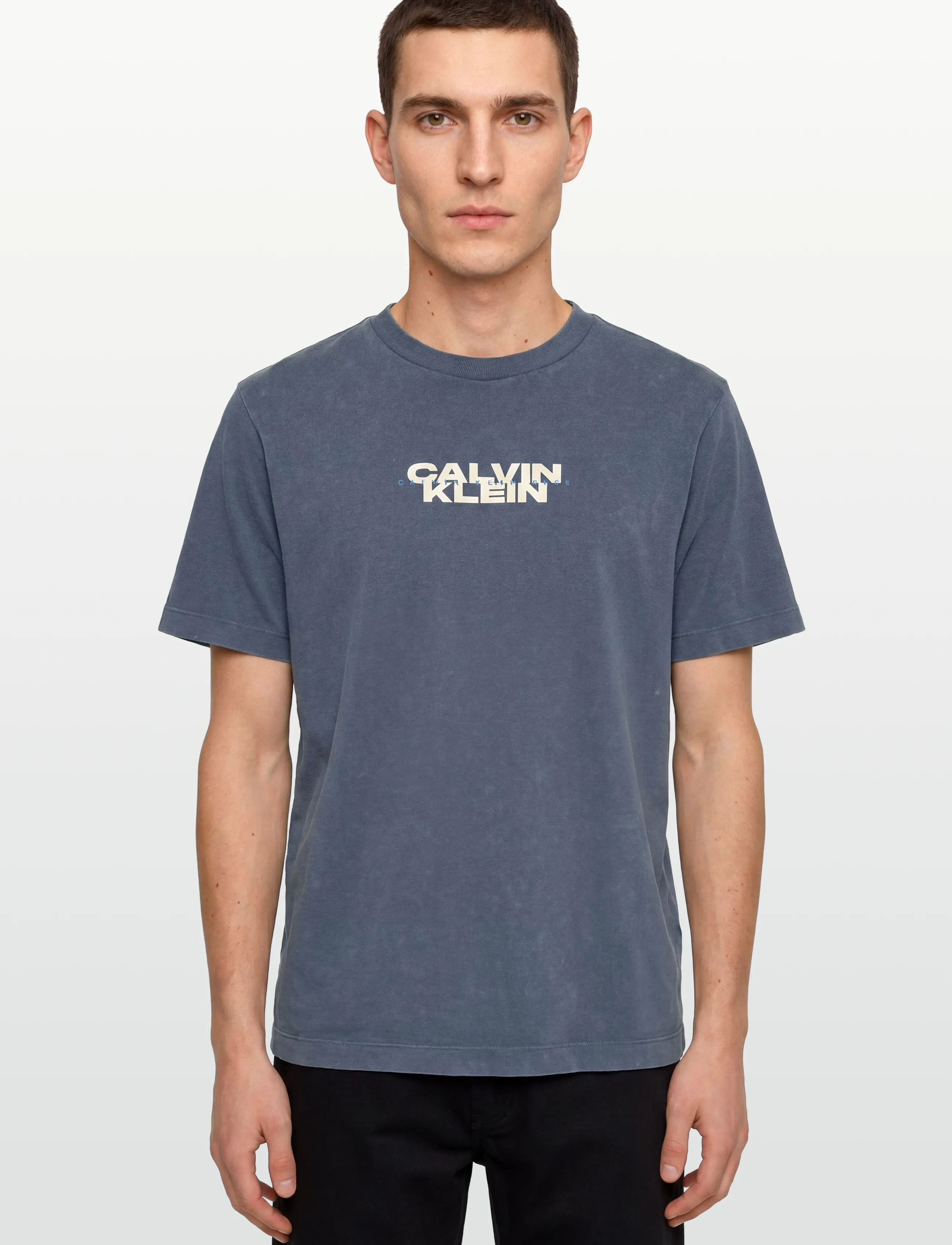 Calvin Klein Jeans - SS 20S WASHED SPINE GRAPHIC TEE - kurzärmelig - blue nomad - 3