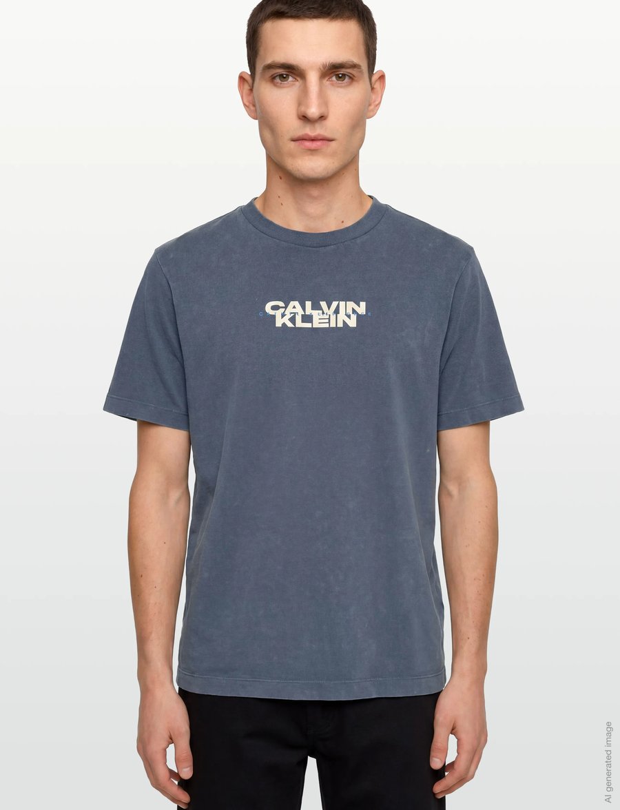 Calvin Klein Jeans - SS 20S WASHED SPINE GRAPHIC TEE - kurzärmelig - blue nomad - 3
