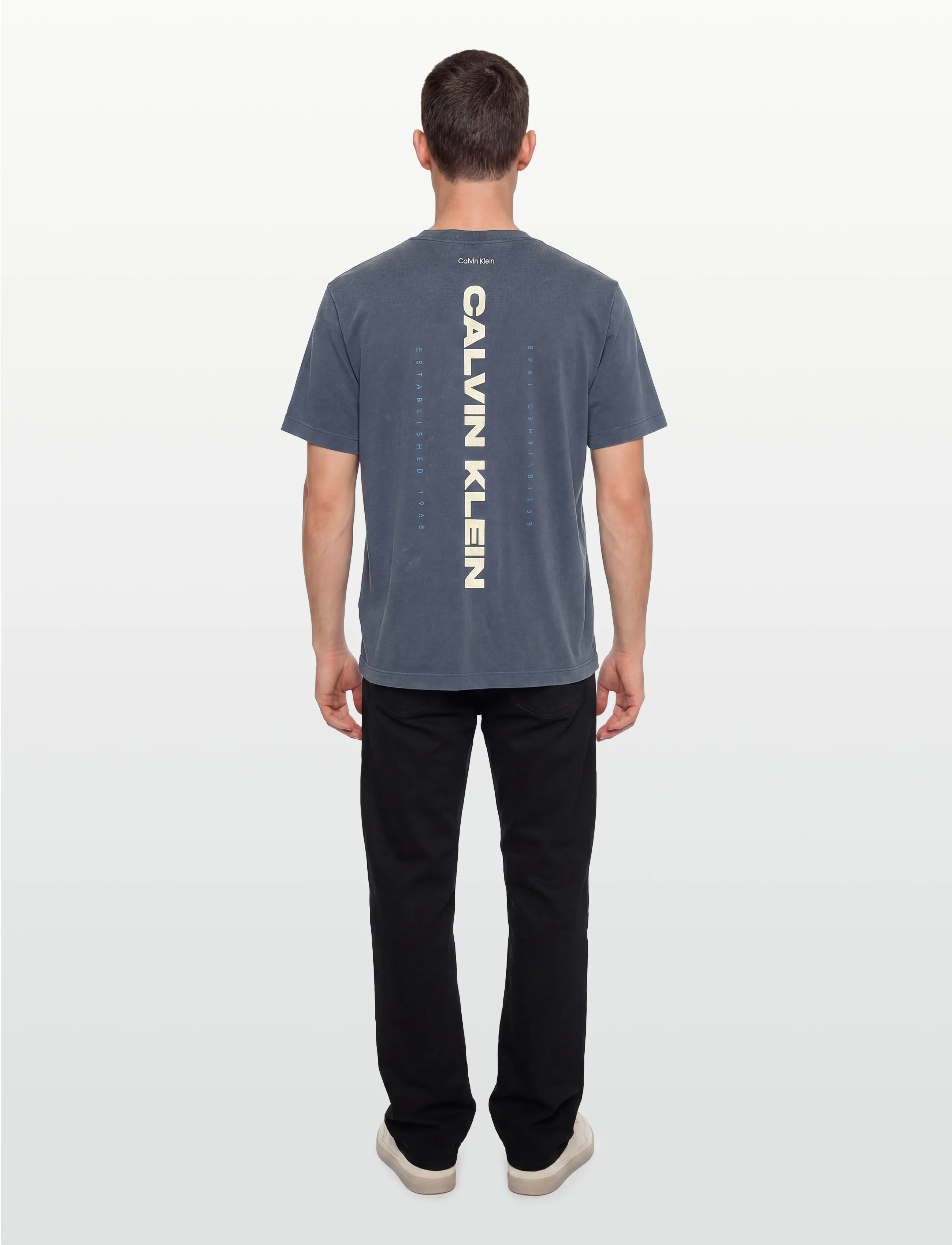 Calvin Klein Jeans - SS 20S WASHED SPINE GRAPHIC TEE - kurzärmelig - blue nomad - 4