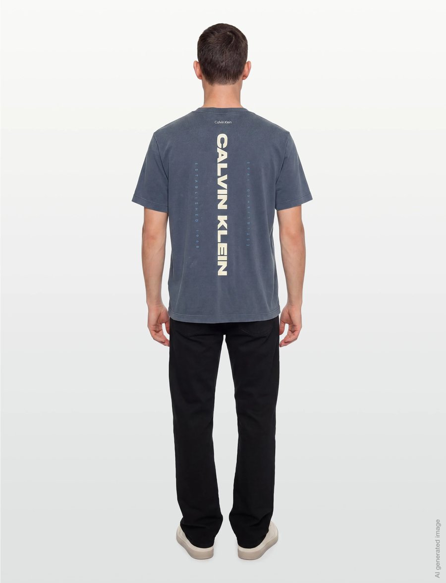 Calvin Klein Jeans - SS 20S WASHED SPINE GRAPHIC TEE - kurzärmelig - blue nomad - 4