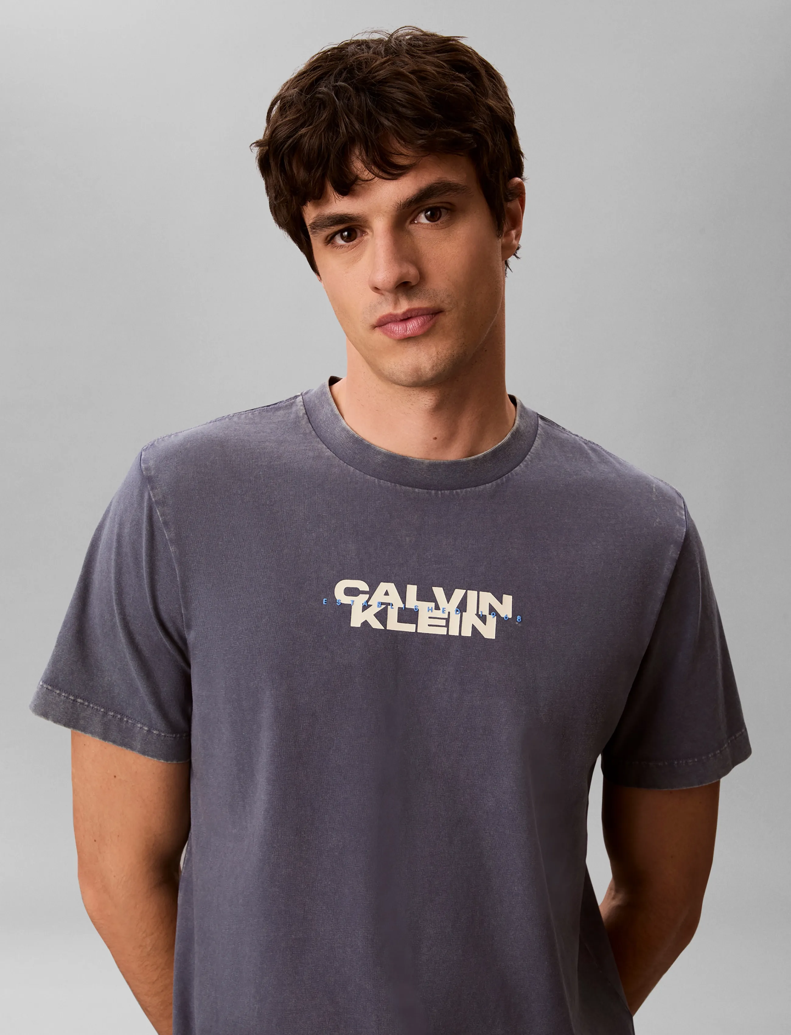 Calvin Klein Jeans - SS 20S WASHED SPINE GRAPHIC TEE - kurzärmelige t-shirts - blue nomad - 5
