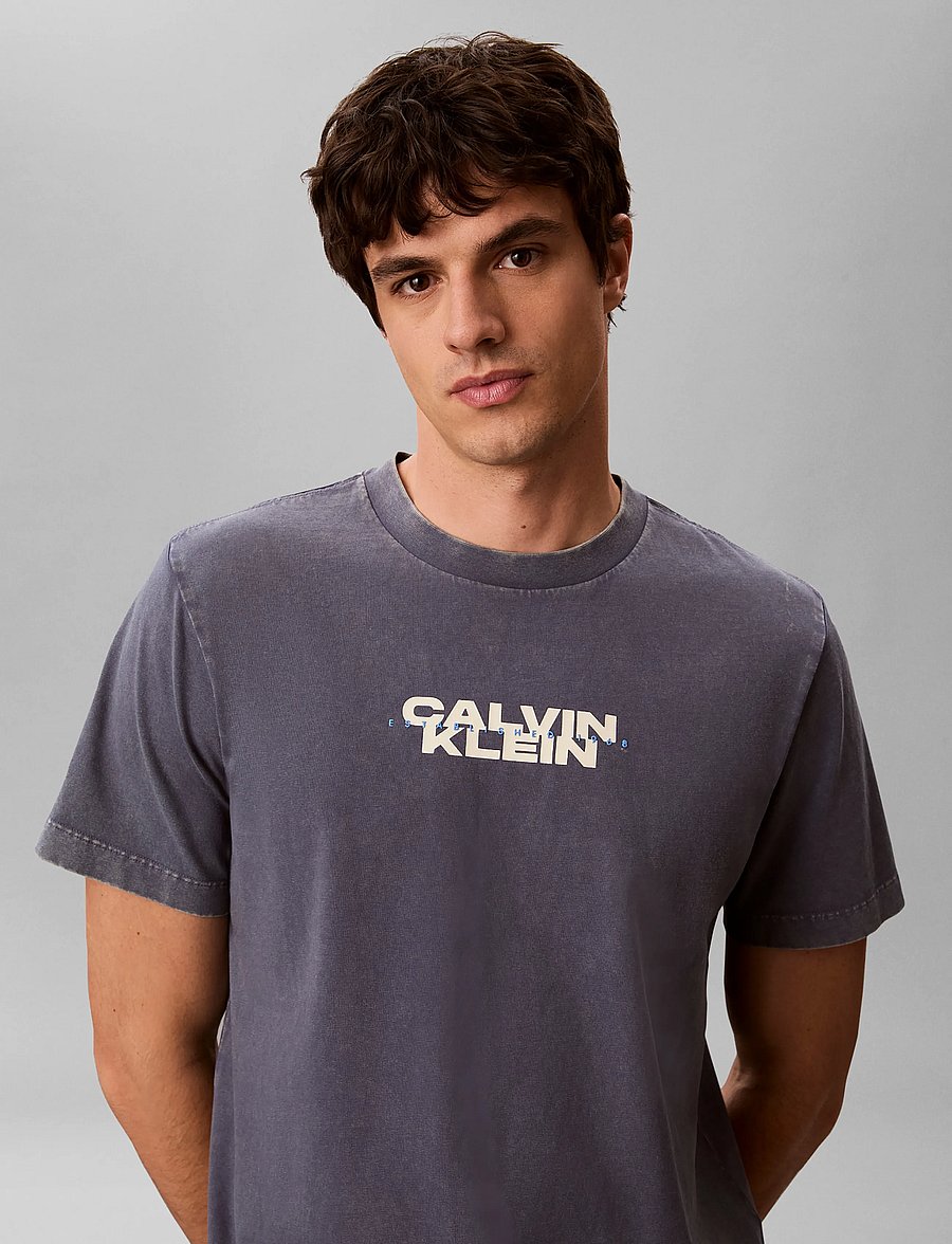 Calvin Klein Jeans - SS 20S WASHED SPINE GRAPHIC TEE - kurzärmelige t-shirts - blue nomad - 5