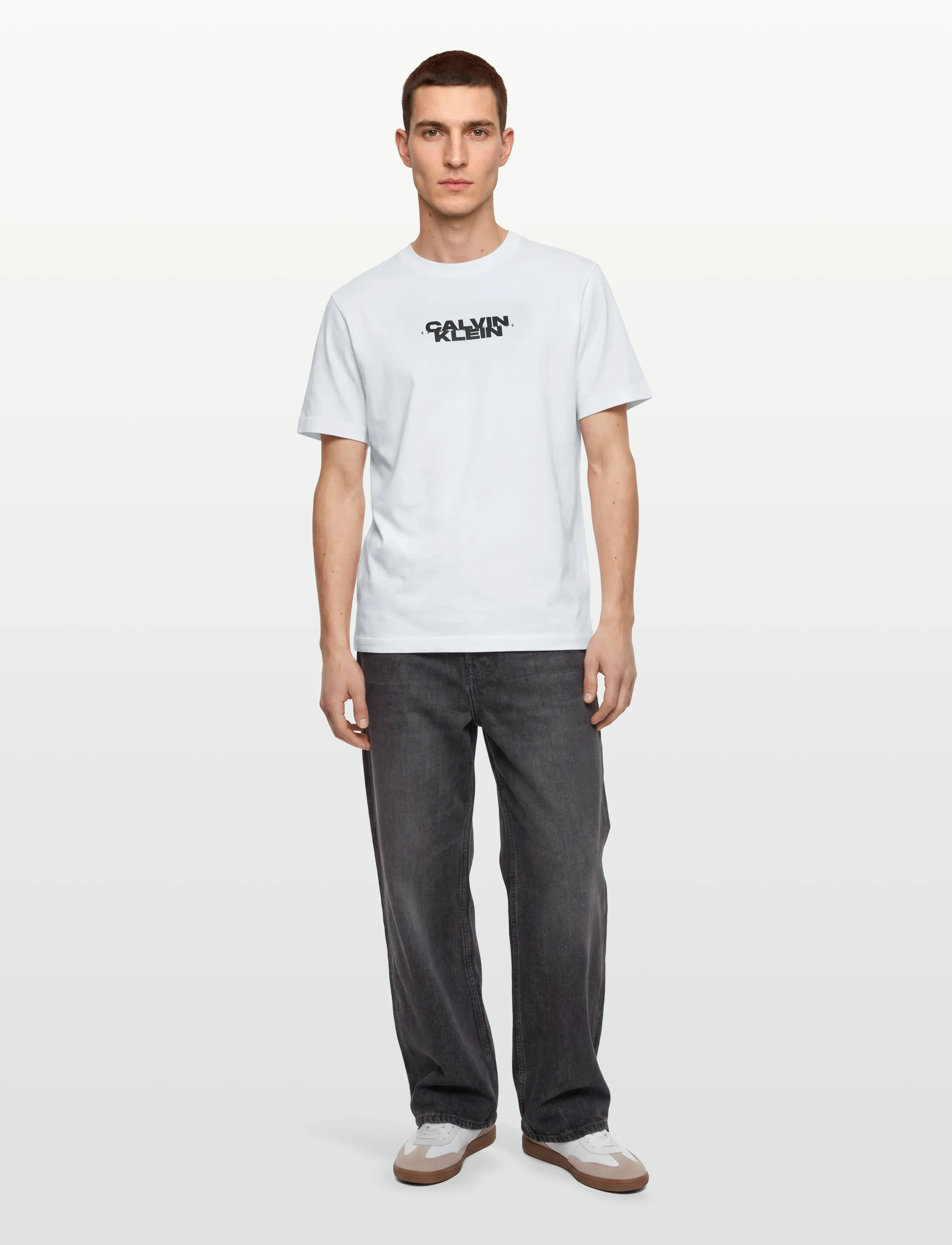 Calvin Klein Jeans SS 20S WASHED SPINE GRAPHIC TEE - Streetstyle - BRIGHT WHITE / white