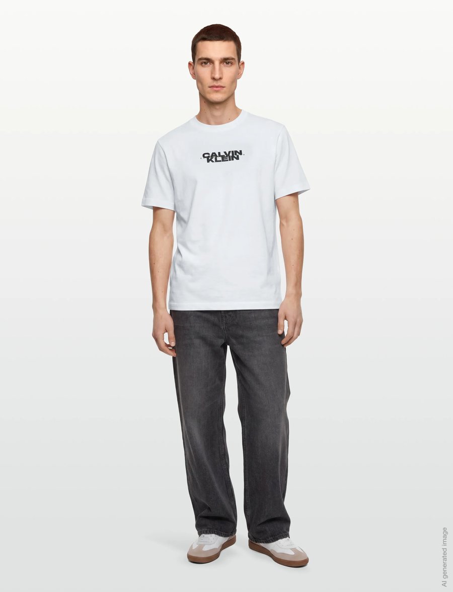 Calvin Klein Jeans - SS 20S WASHED SPINE GRAPHIC TEE - kortærmede t-shirts - bright white - 0