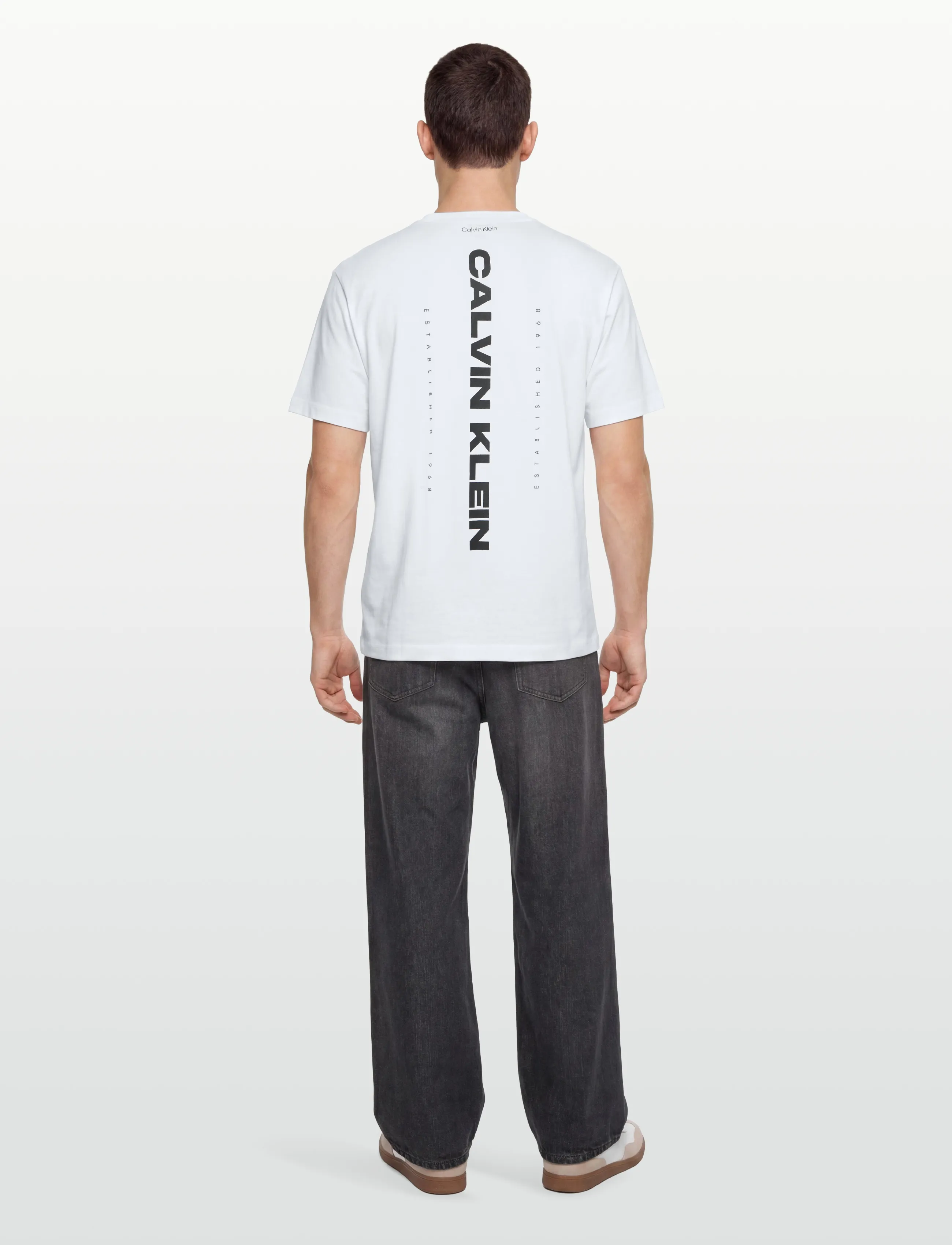 Calvin Klein Jeans - SS 20S WASHED SPINE GRAPHIC TEE - kortærmede t-shirts - bright white - 4