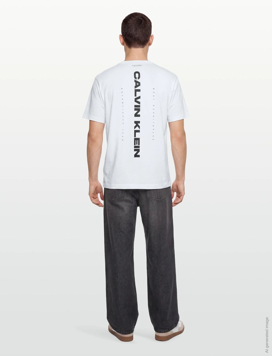 Calvin Klein Jeans - SS 20S WASHED SPINE GRAPHIC TEE - kortærmede t-shirts - bright white - 4