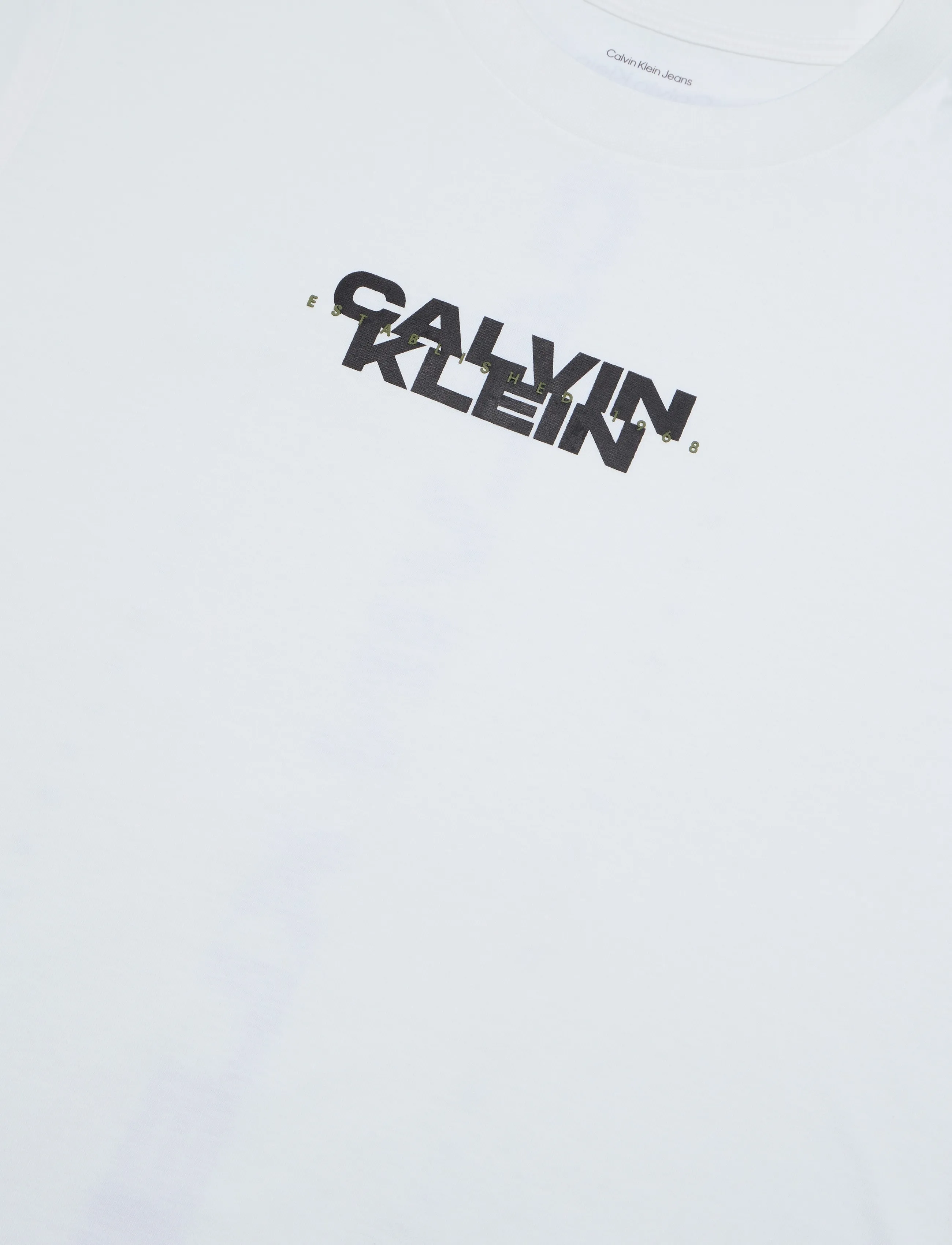 Calvin Klein Jeans - SS 20S WASHED SPINE GRAPHIC TEE - lühikeste varrukatega t-särgid - bright white - 2