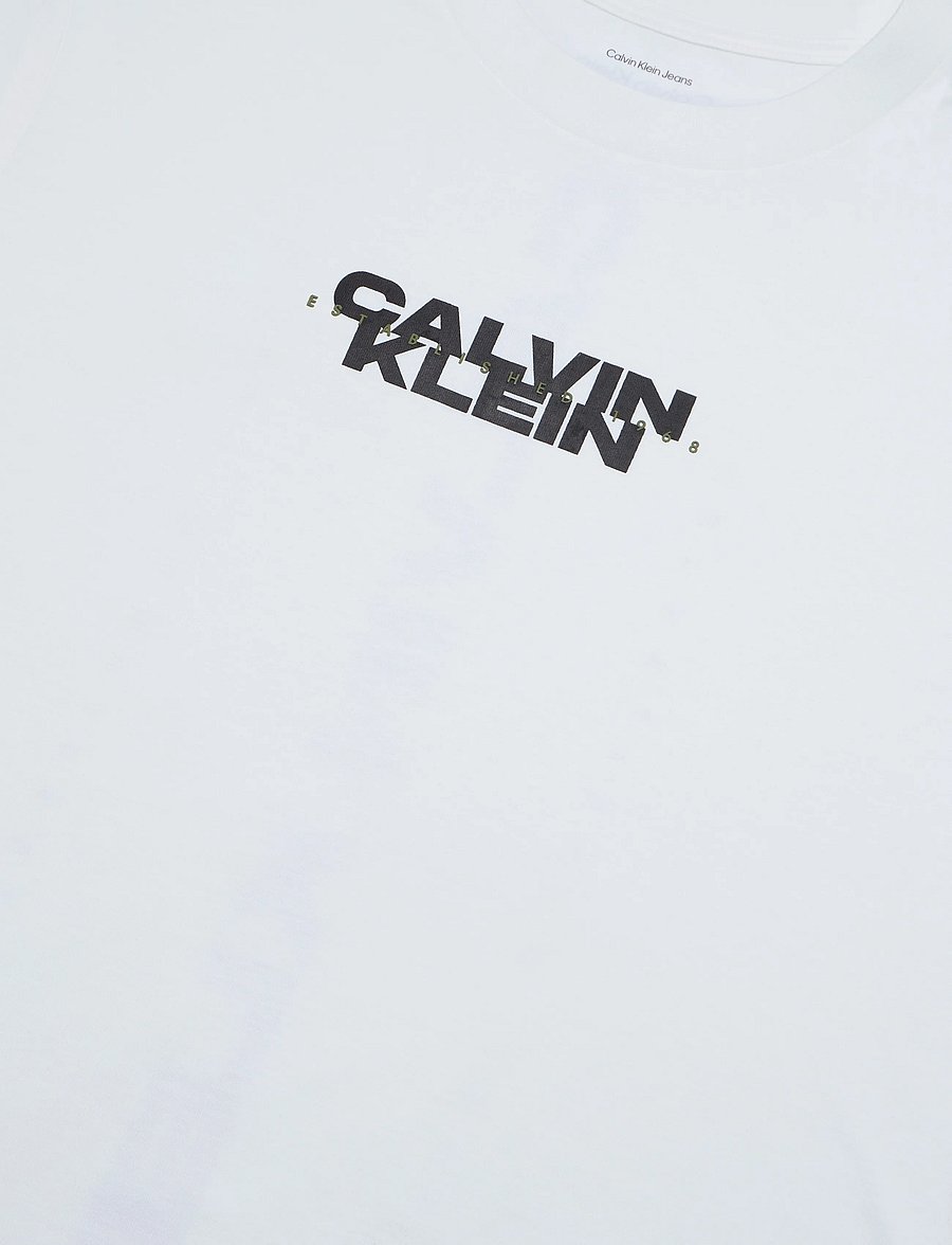 Calvin Klein Jeans - SS 20S WASHED SPINE GRAPHIC TEE - lühikeste varrukatega t-särgid - bright white - 2
