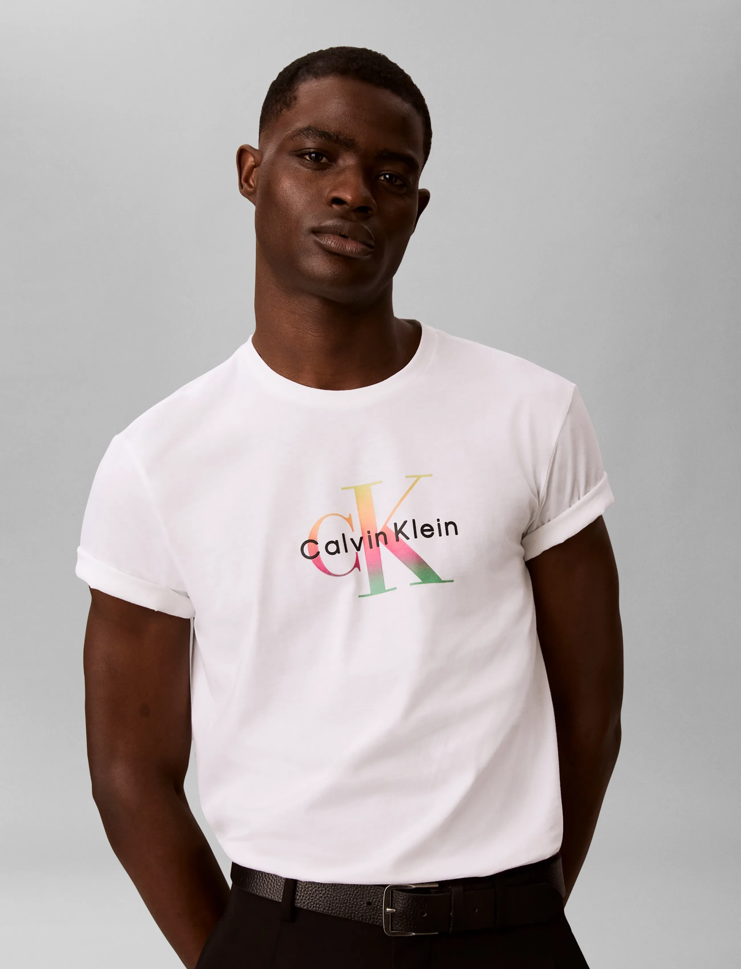 Calvin Klein Jeans - SS 20s CK PRIDE26 GRAPHIC CLSC T - kortärmade t-shirts - brilliant white - 4