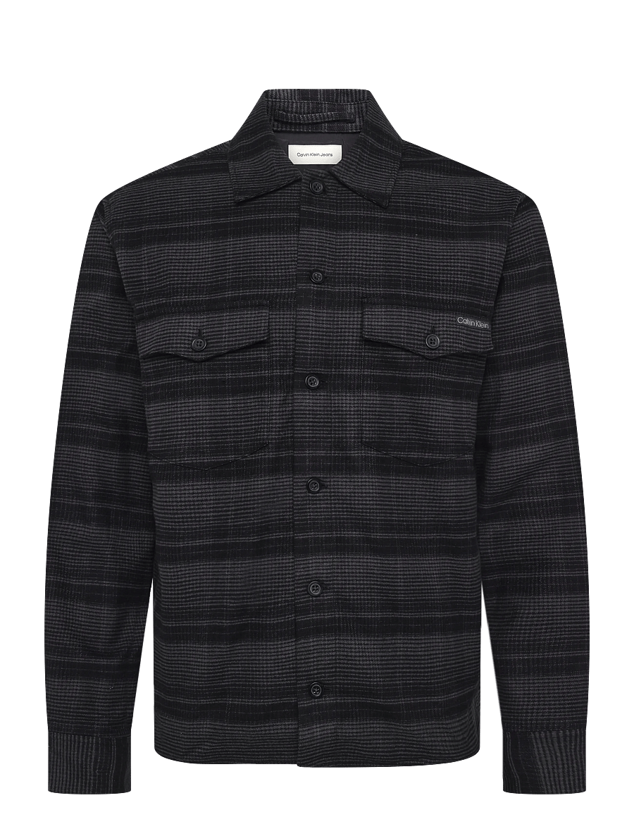 Calvin Klein Jeans - LS EASY PLD CTTN FLNL OVERSHIRT - flanell-hemden - black - 0