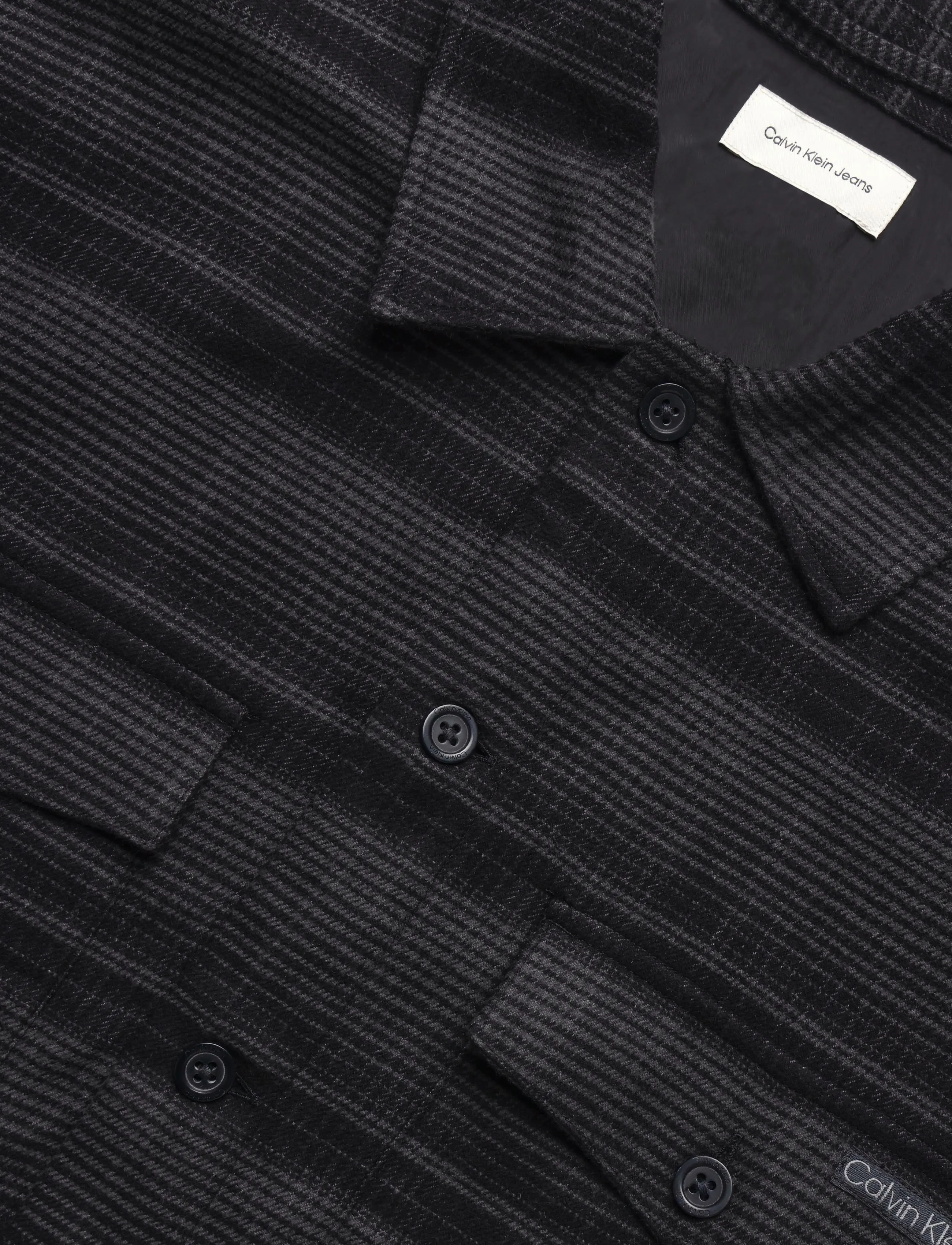 Calvin Klein Jeans - LS EASY PLD CTTN FLNL OVERSHIRT - flanell-hemden - black - 2