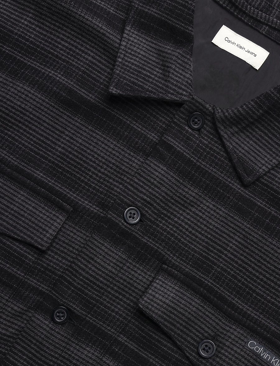 Calvin Klein Jeans - LS EASY PLD CTTN FLNL OVERSHIRT - flanell-hemden - black - 2