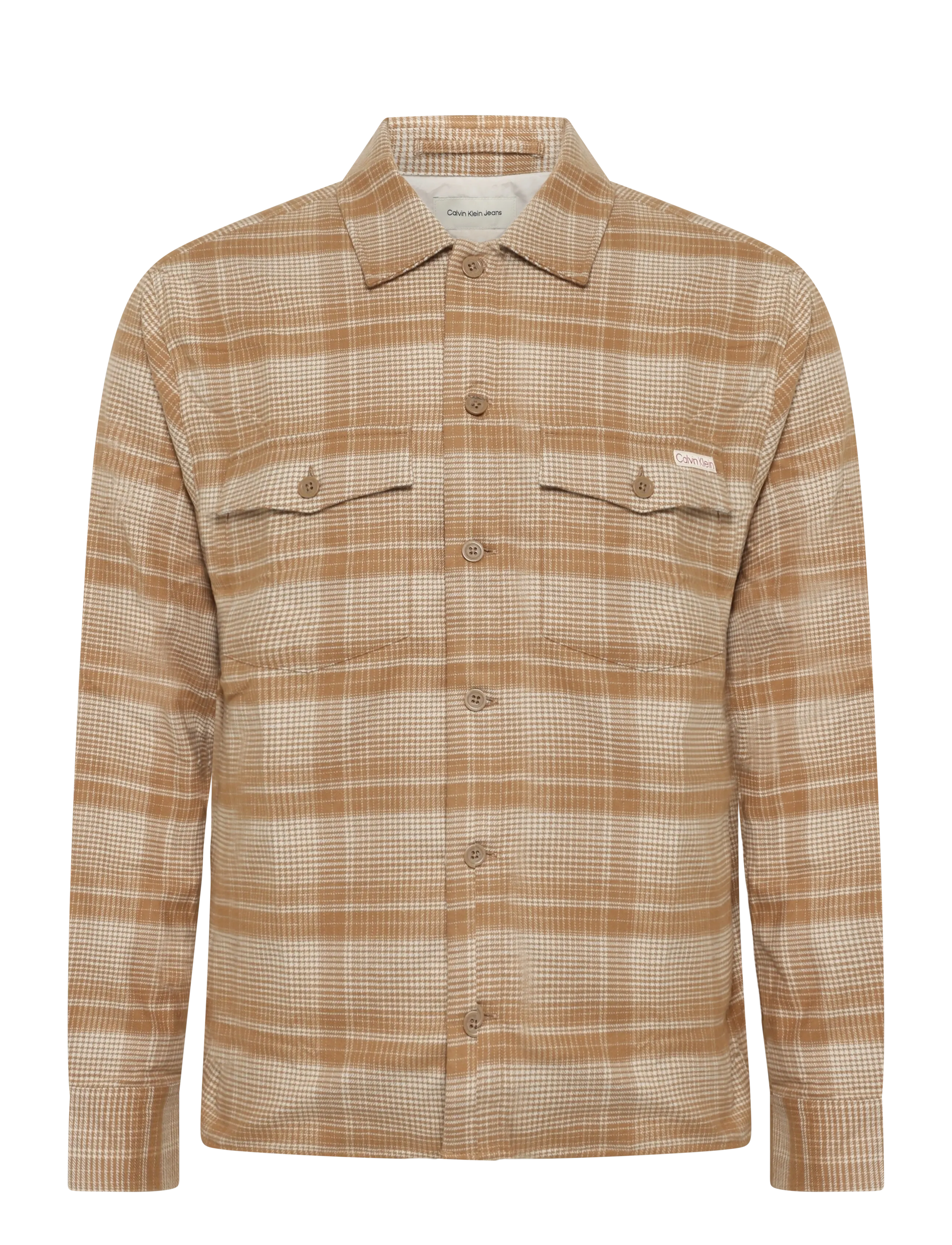 Calvin Klein Jeans LS EASY PLD CTTN FLNL OVERSHIRT - Osta stiili järgi - TIGERS EYE / brown