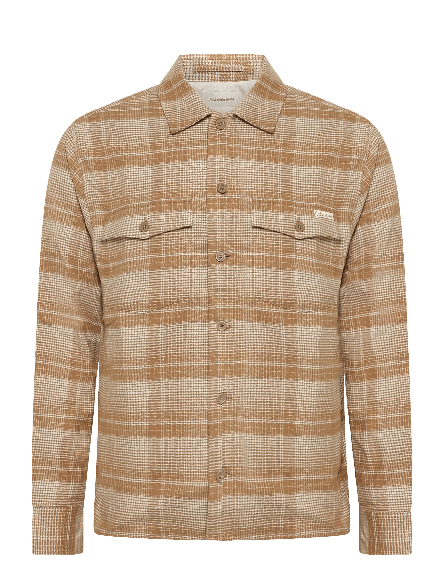 Calvin Klein Jeans - LS EASY PLD CTTN FLNL OVERSHIRT - flanellsärgid - tigers eye - 0