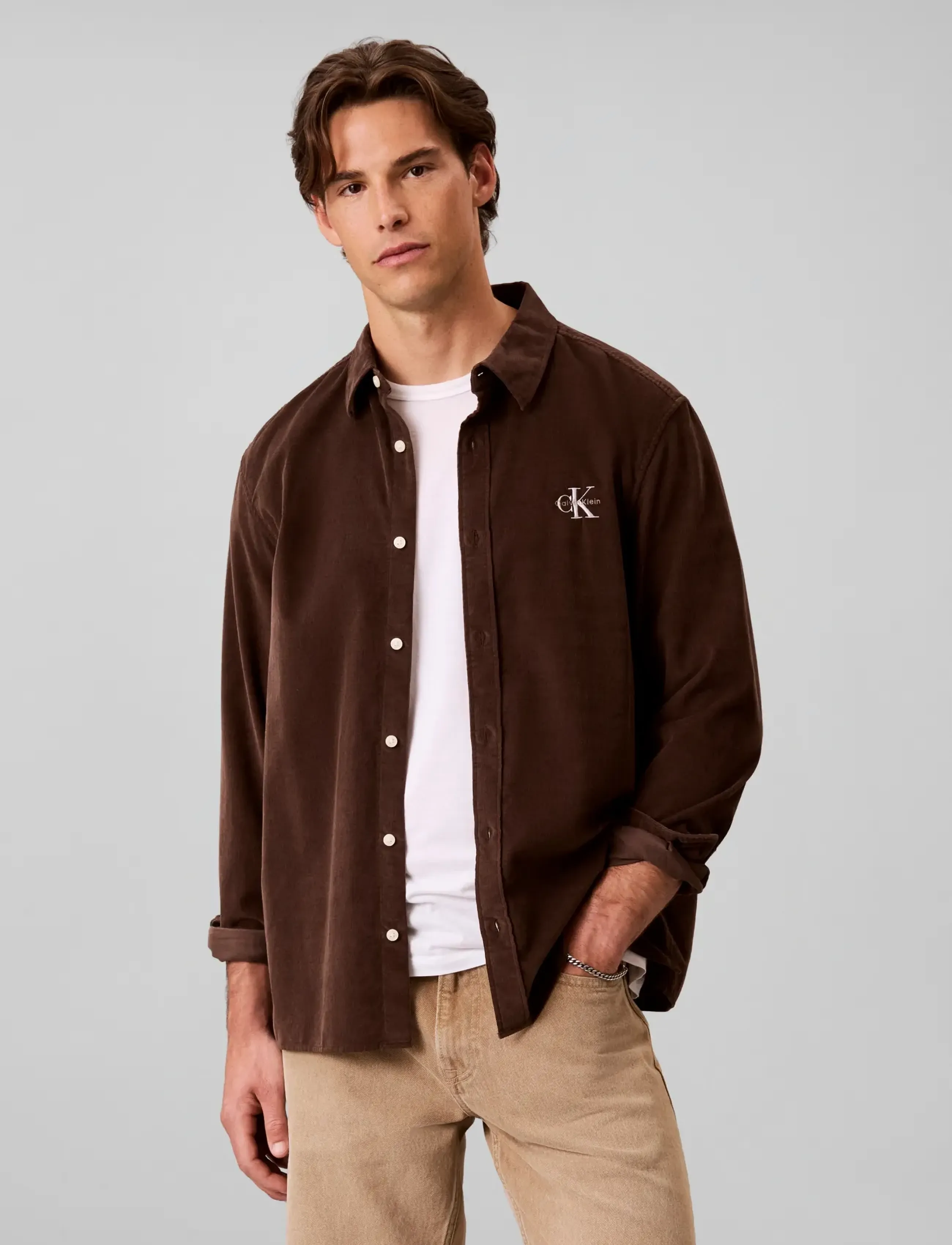 Calvin Klein Jeans - LS CORDUROY EASY SHIRT - cordhemden - brown cork - 3