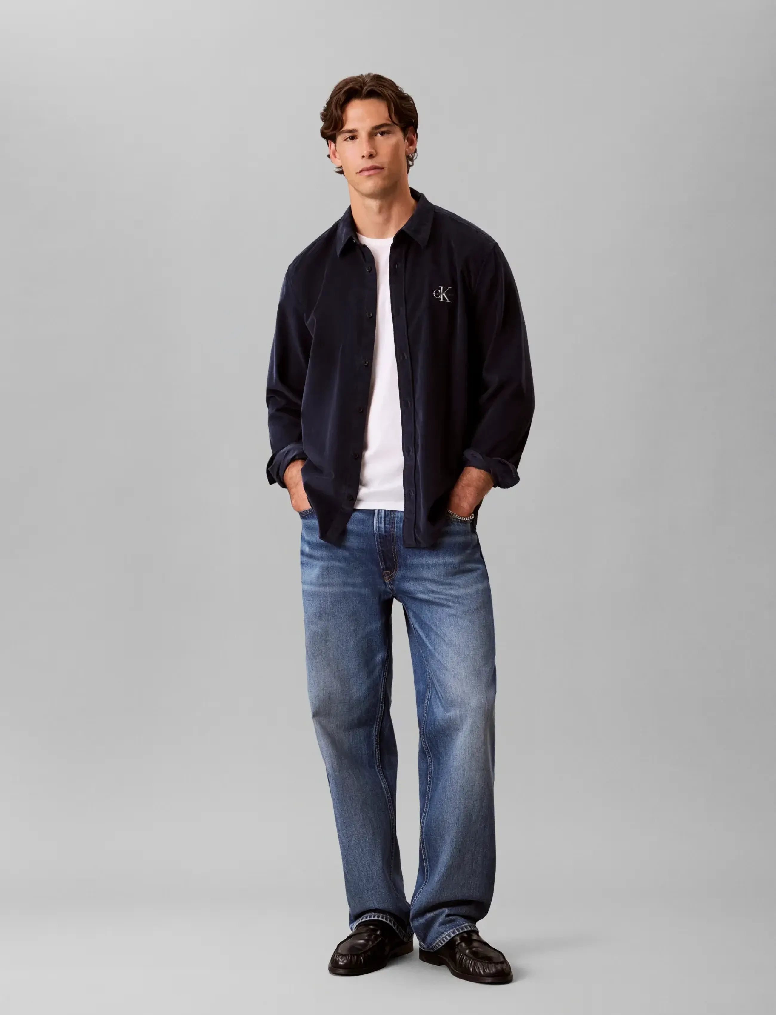Calvin Klein Jeans LS CORDUROY EASY SHIRT - Clothing - DARK SAPPHIRE / navy