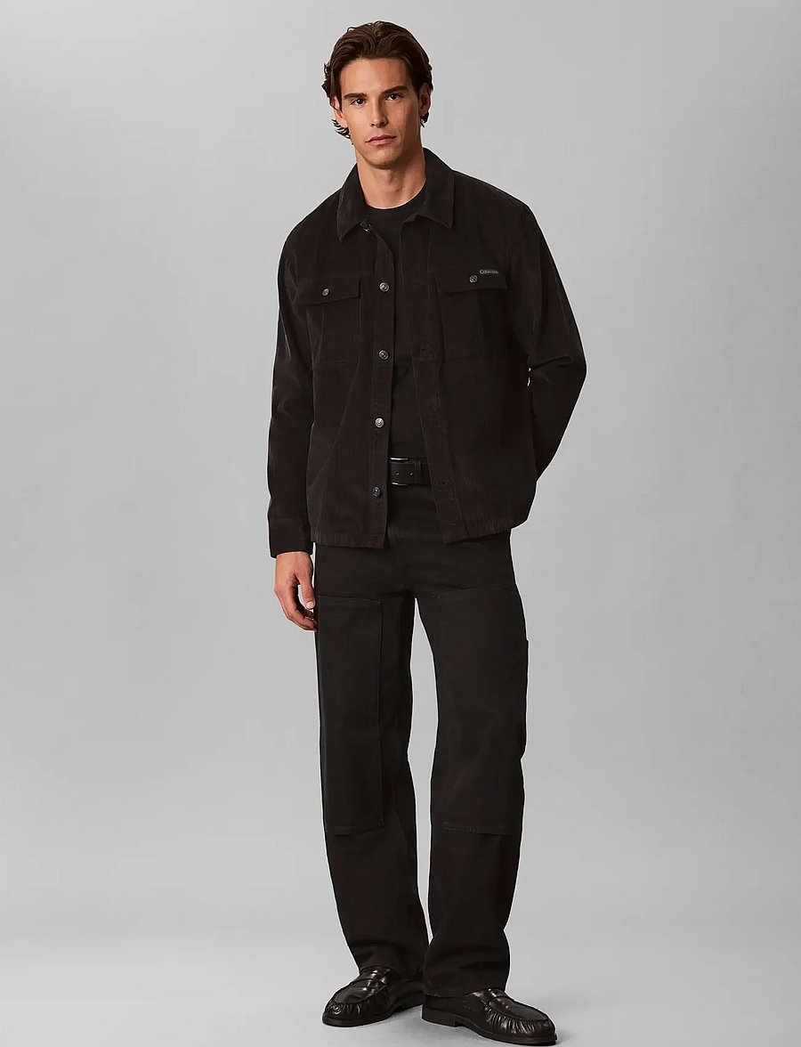 Calvin Klein Jeans - LS CORDUROY EASY OVERSHIRT - cordhemden - black - 0