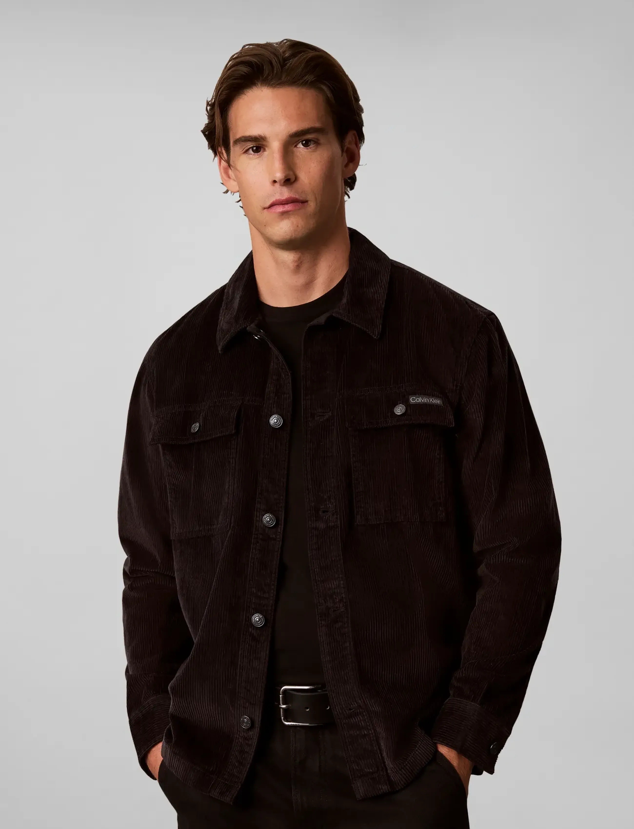 Calvin Klein Jeans - LS CORDUROY EASY OVERSHIRT - cordhemden - black - 3