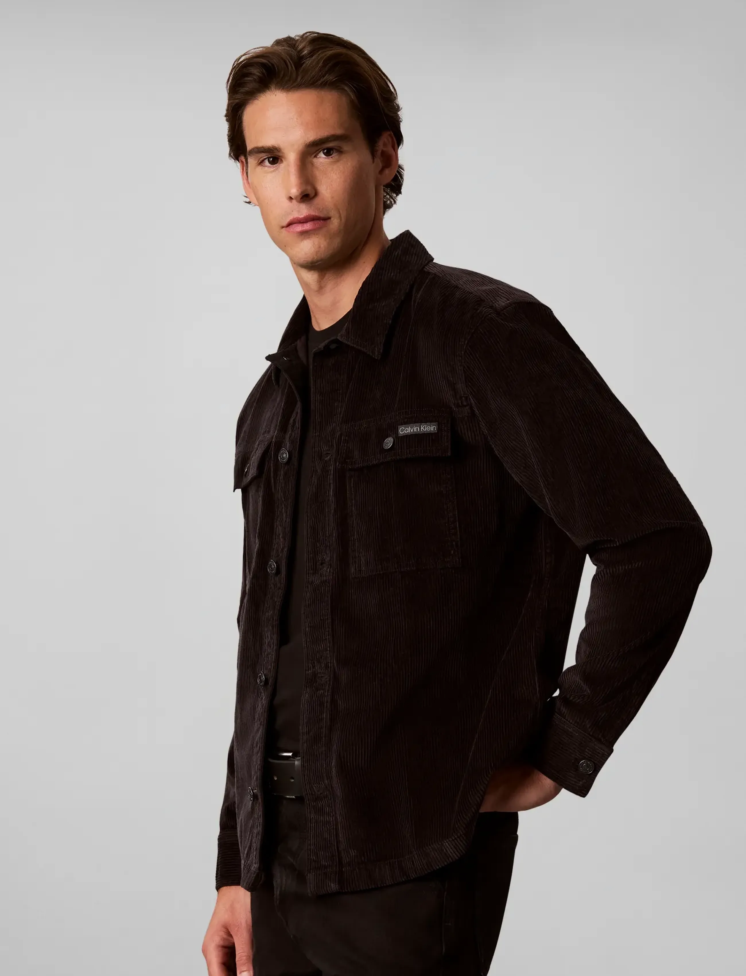 Calvin Klein Jeans - LS CORDUROY EASY OVERSHIRT - cordhemden - black - 5