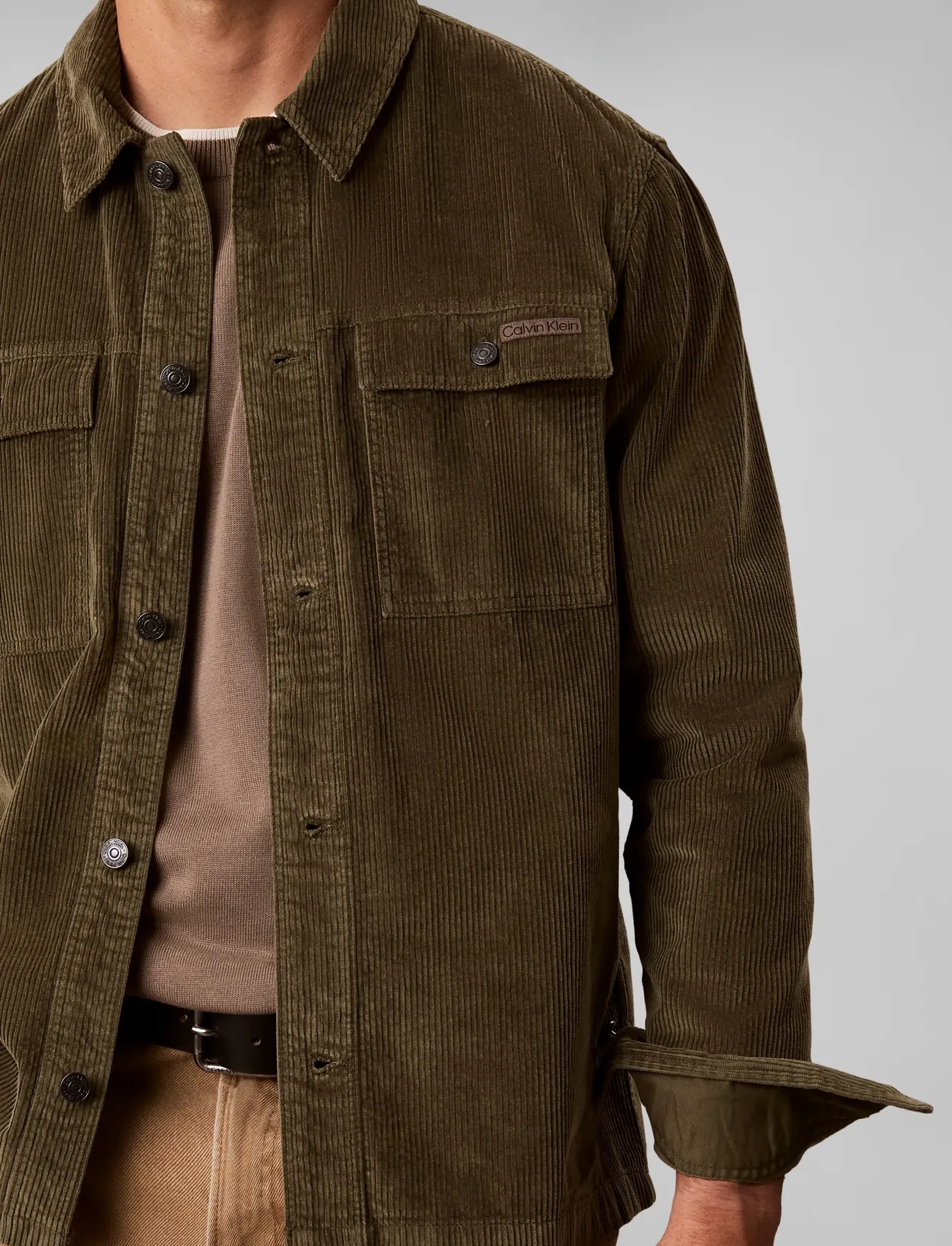 Calvin Klein Jeans - LS CORDUROY EASY OVERSHIRT - cordhemden - olive night - 4