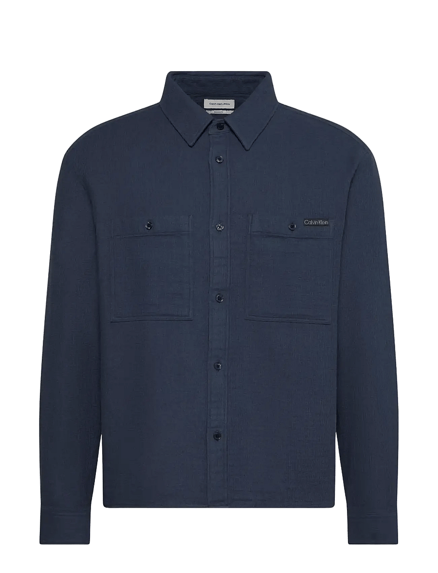 Calvin Klein Jeans - LS DBL FACE WAFFLE RELAXED SHIRT - casual shirts - blue nights - 1
