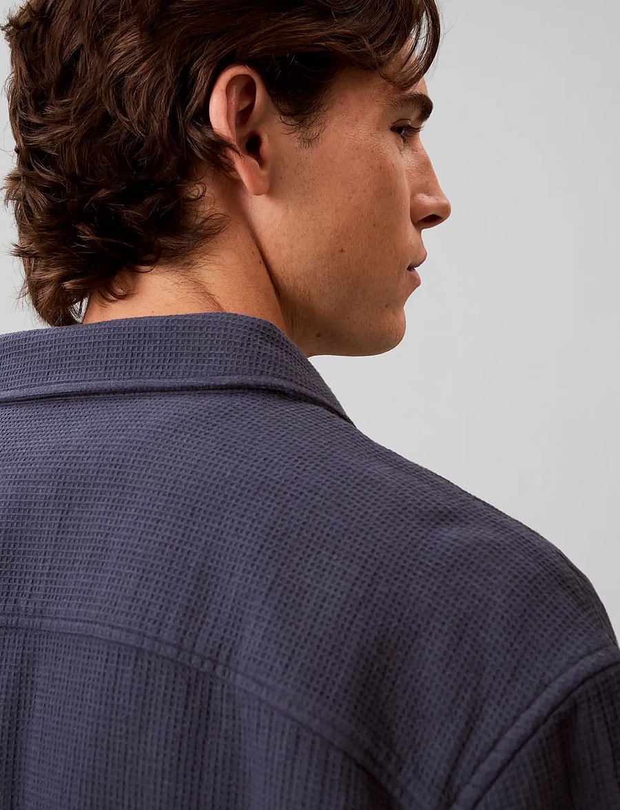Calvin Klein Jeans - LS DBL FACE WAFFLE RELAXED SHIRT - casual shirts - blue nights - 5