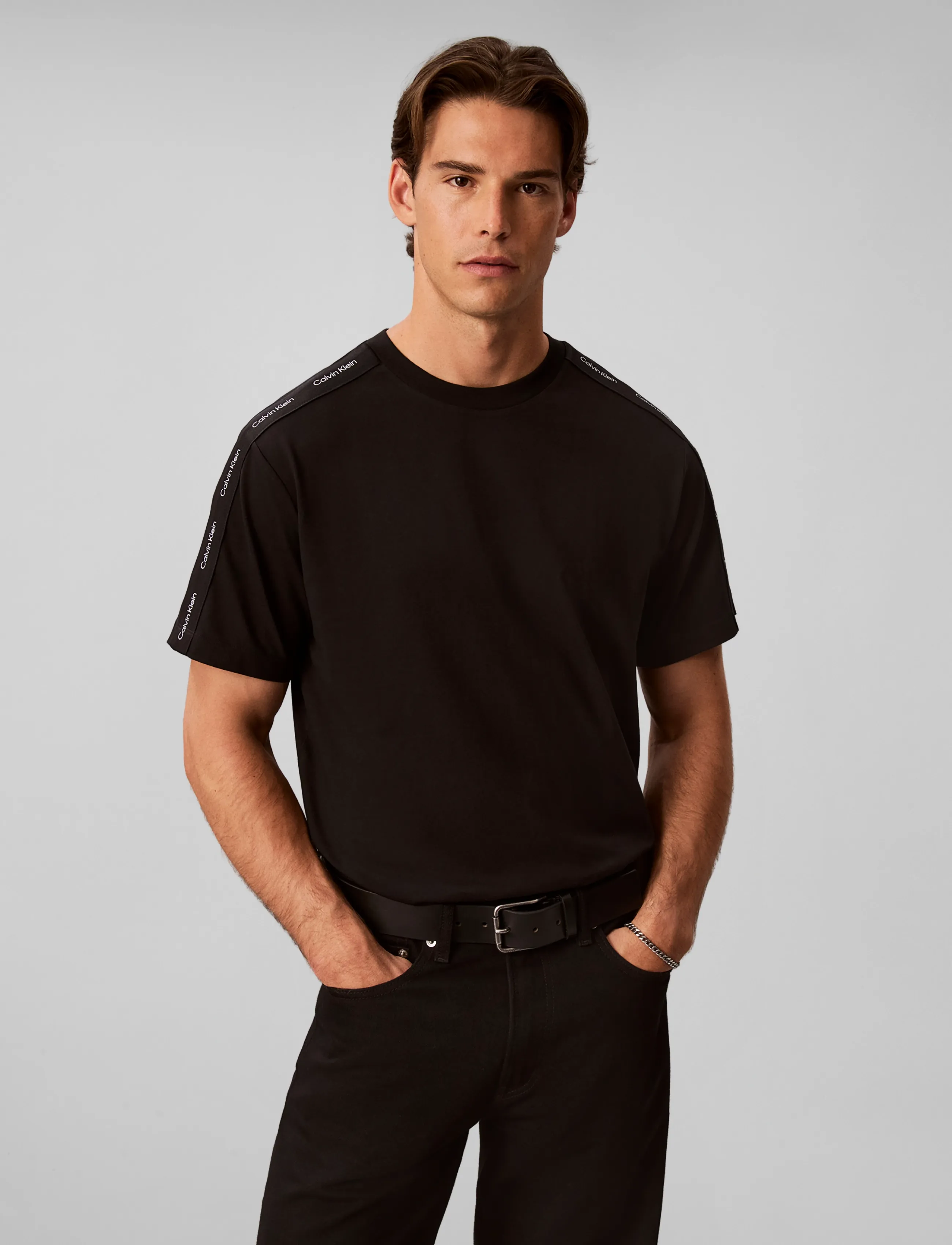 Calvin Klein Jeans - SS 20S EASY CLSC TAPE TEE - kortærmede t-shirts - black - 3